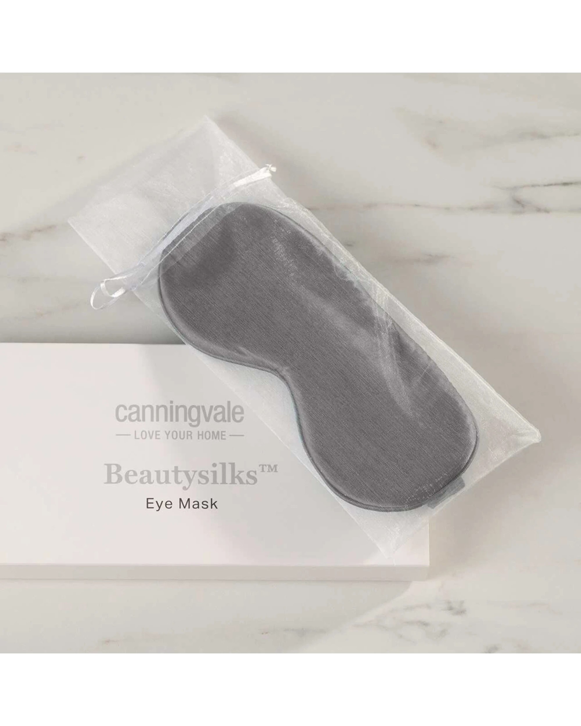 2 Canningvale Beautysilks Eye Mask Light-Blocking Sleep Aid - Platinum - Grey, 2 of 3