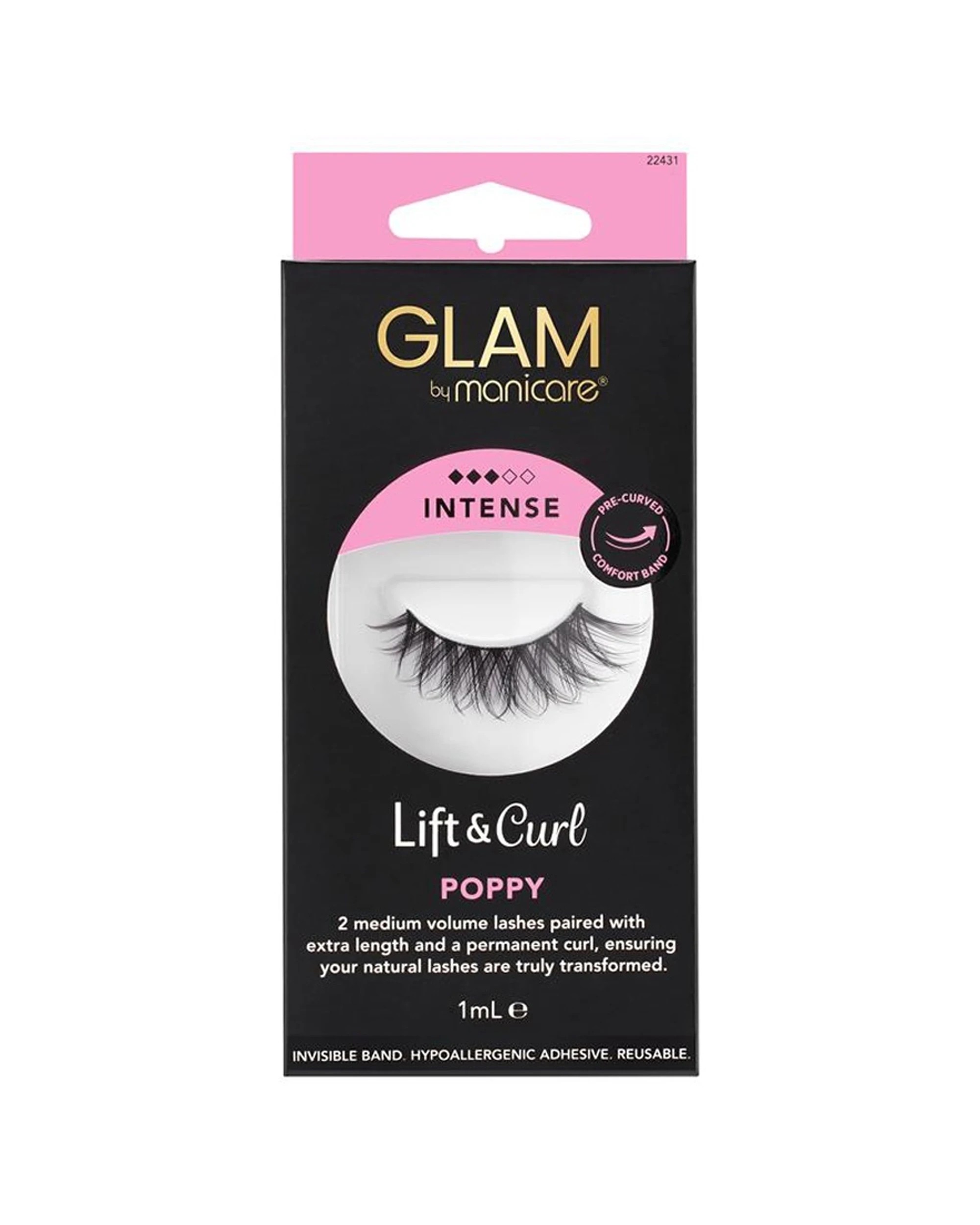 1 Glam By Manicare Lift & Curl False Eyelashes Poppy Intense Luxe, 1 of 1