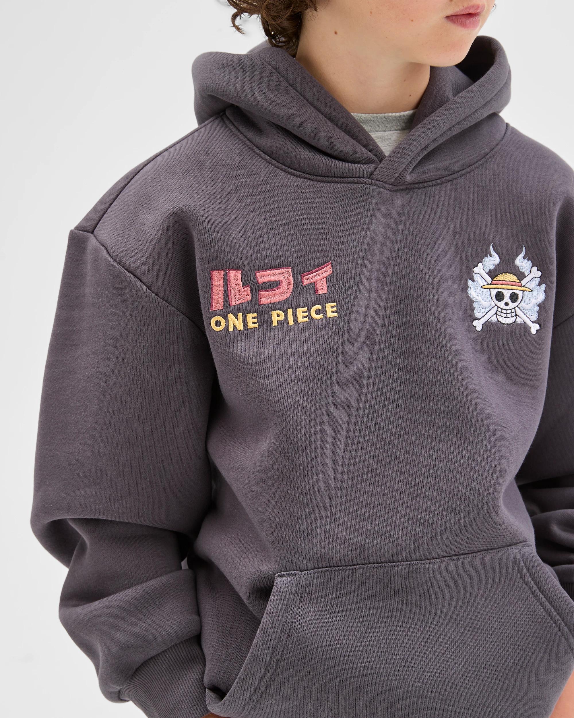 4 One Piece Gear 4 Luffy Popover Hooded Jumper WASHED BLACK, 4 of 10