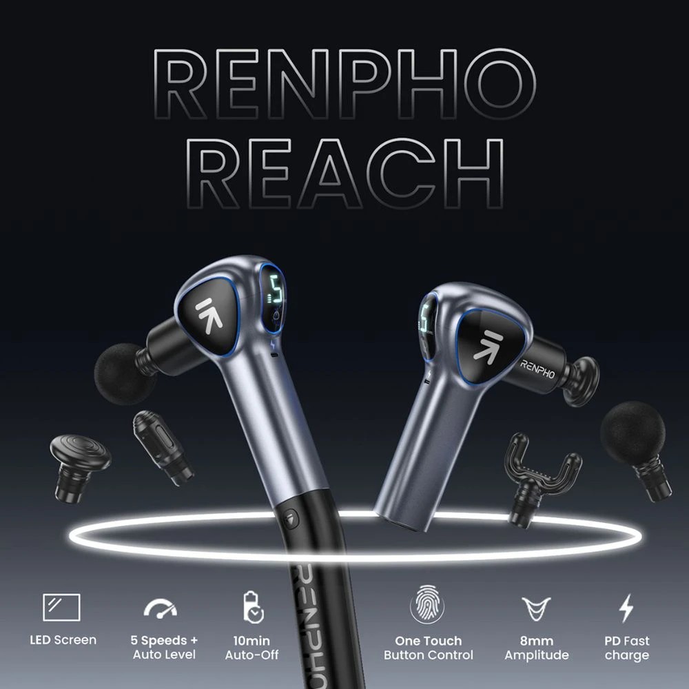 7 Renpho Reach Massage Gun Black, 7 of 10