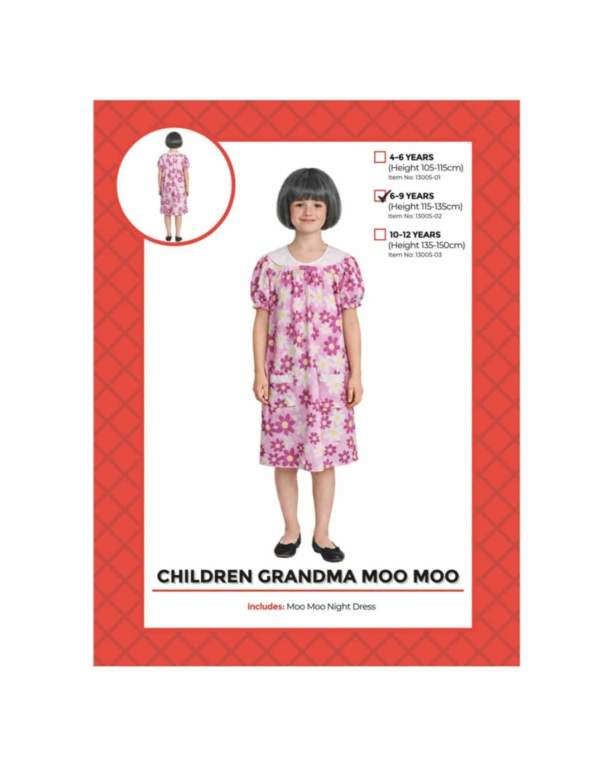 2 JD Party Childrens Grandma Moo-Moo Costume Dress - Pink, 2 of 2