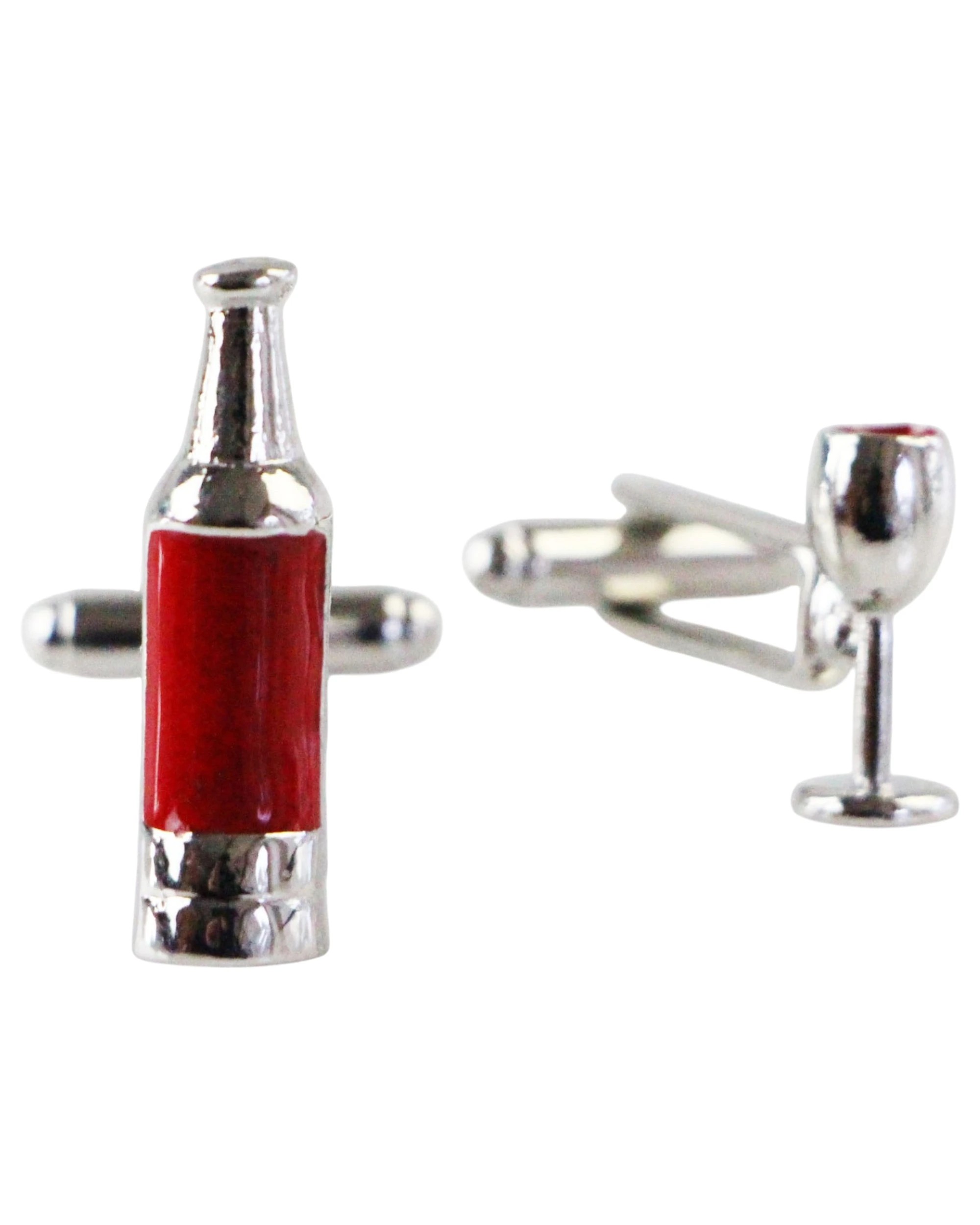 1 Zasel Mens Wine Glass And Bottle Cufflinks - Multi, 1 of 1
