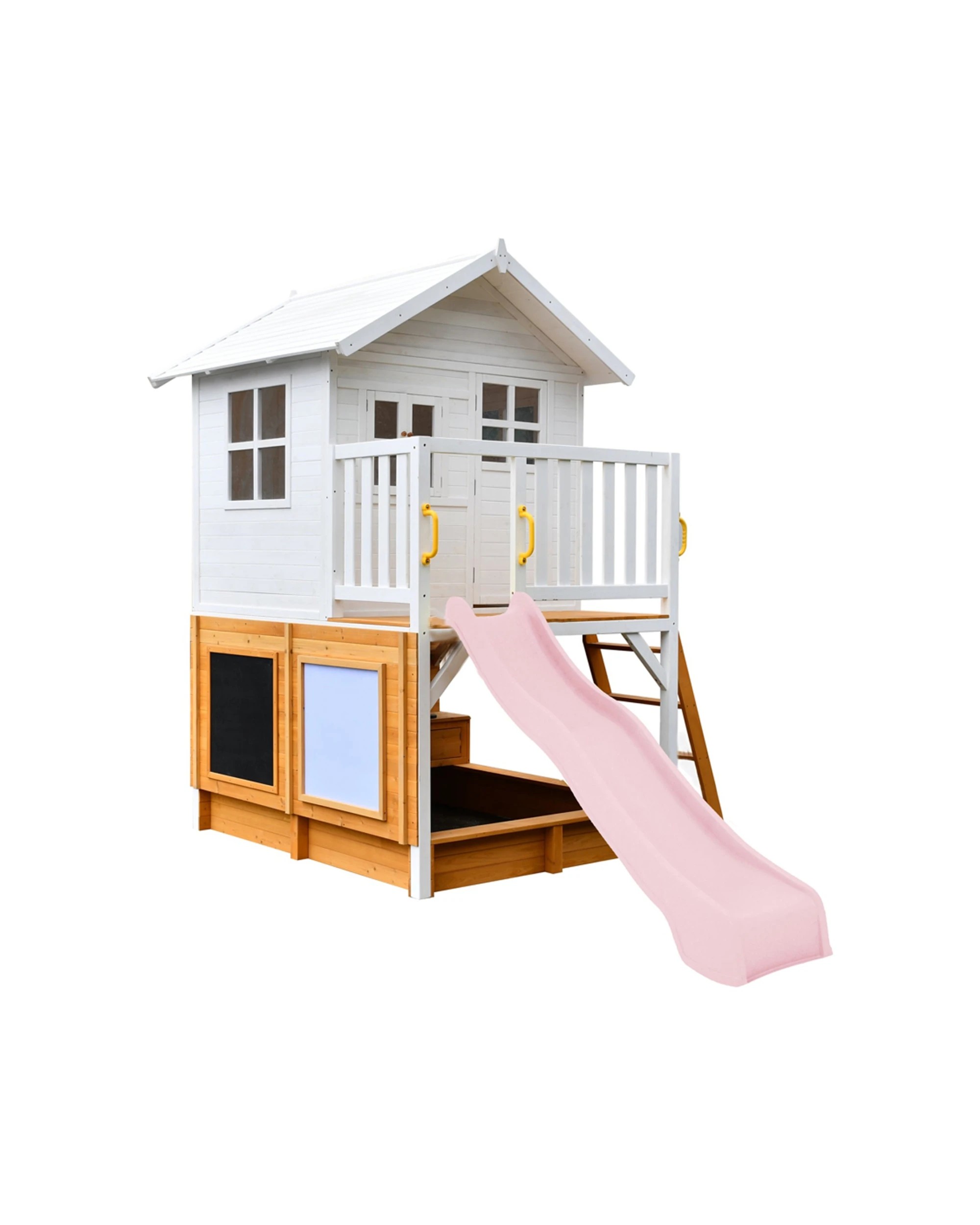 1 KIDZSHACK Inspiration Kids Cubby House With Kitchen Activity Wall Slide - Pink, 1 of 3