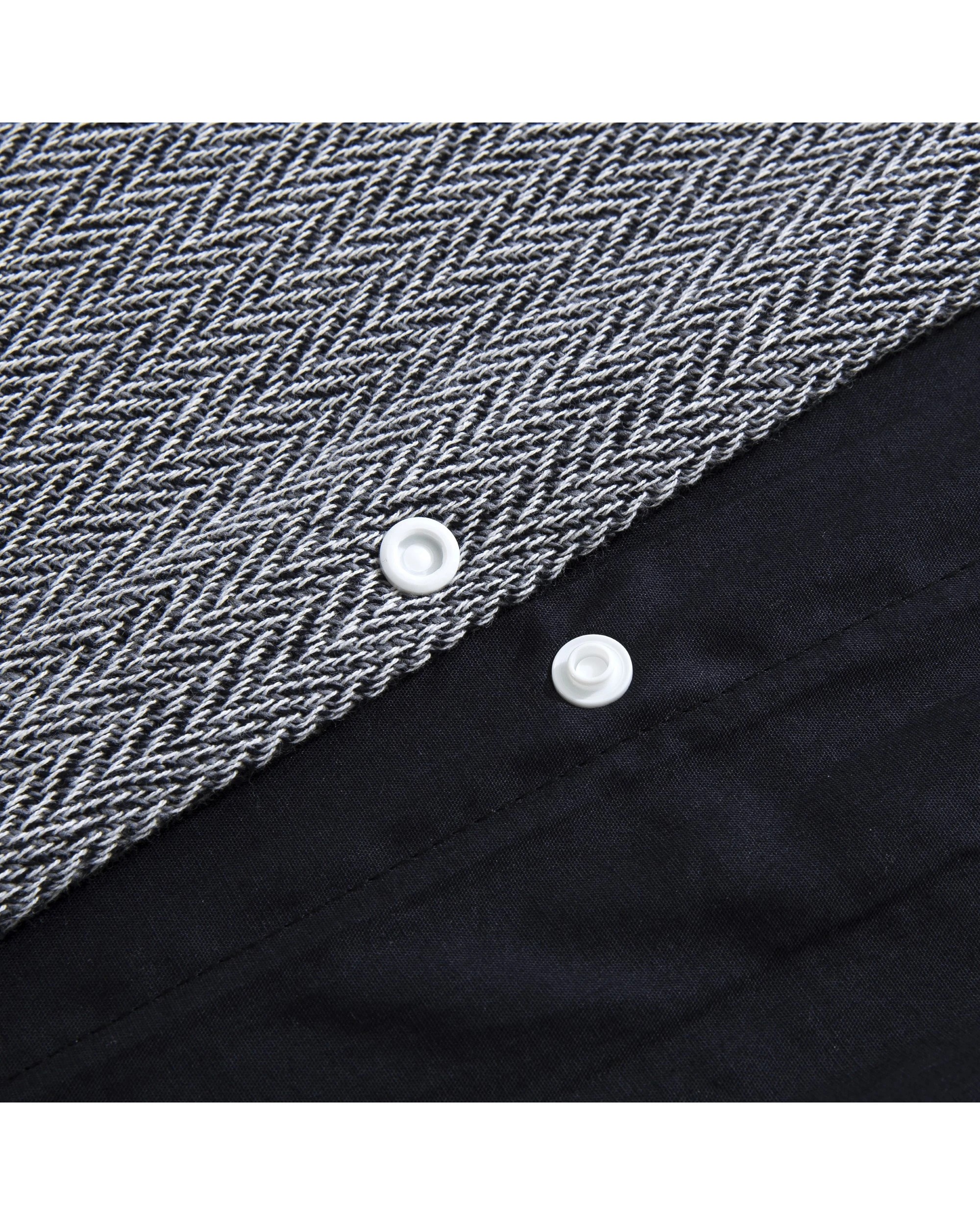 5 Dreamaker 100% Cotton Textured Herringbone Quilt Cover Set - Queen Bed - Charcoal, 5 of 7