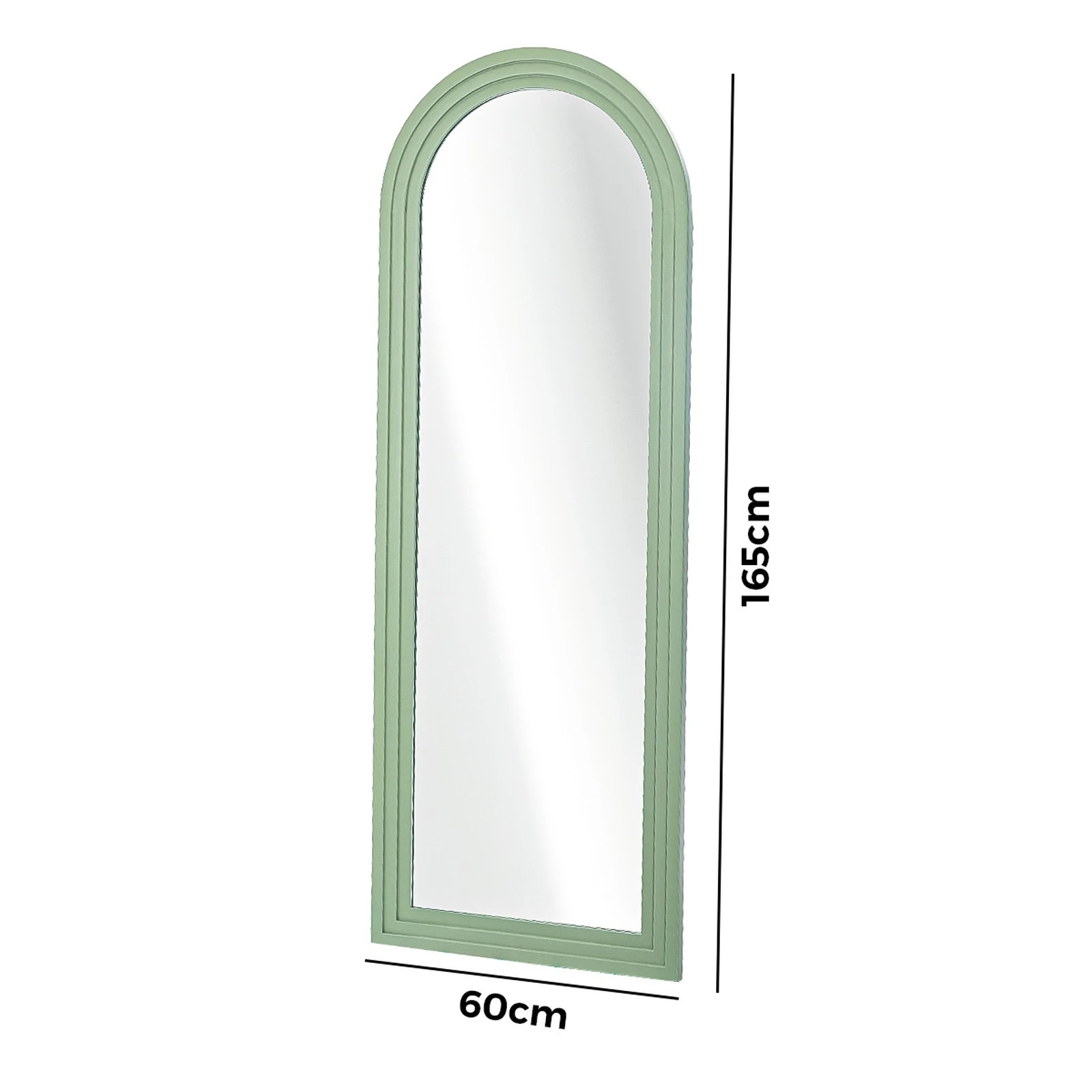 2 Oikiture Full Length Arch Mirror 165x60cm Wood Wall Mounted Home Decor - Green, 2 of 10
