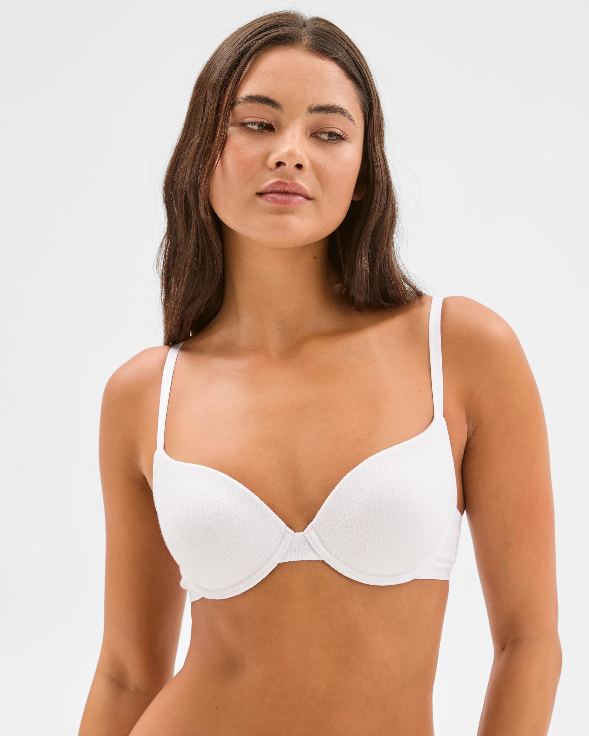 1 Australian Cotton Pointelle Balconette Bra - Lily Loves WHITE, 1 of 3