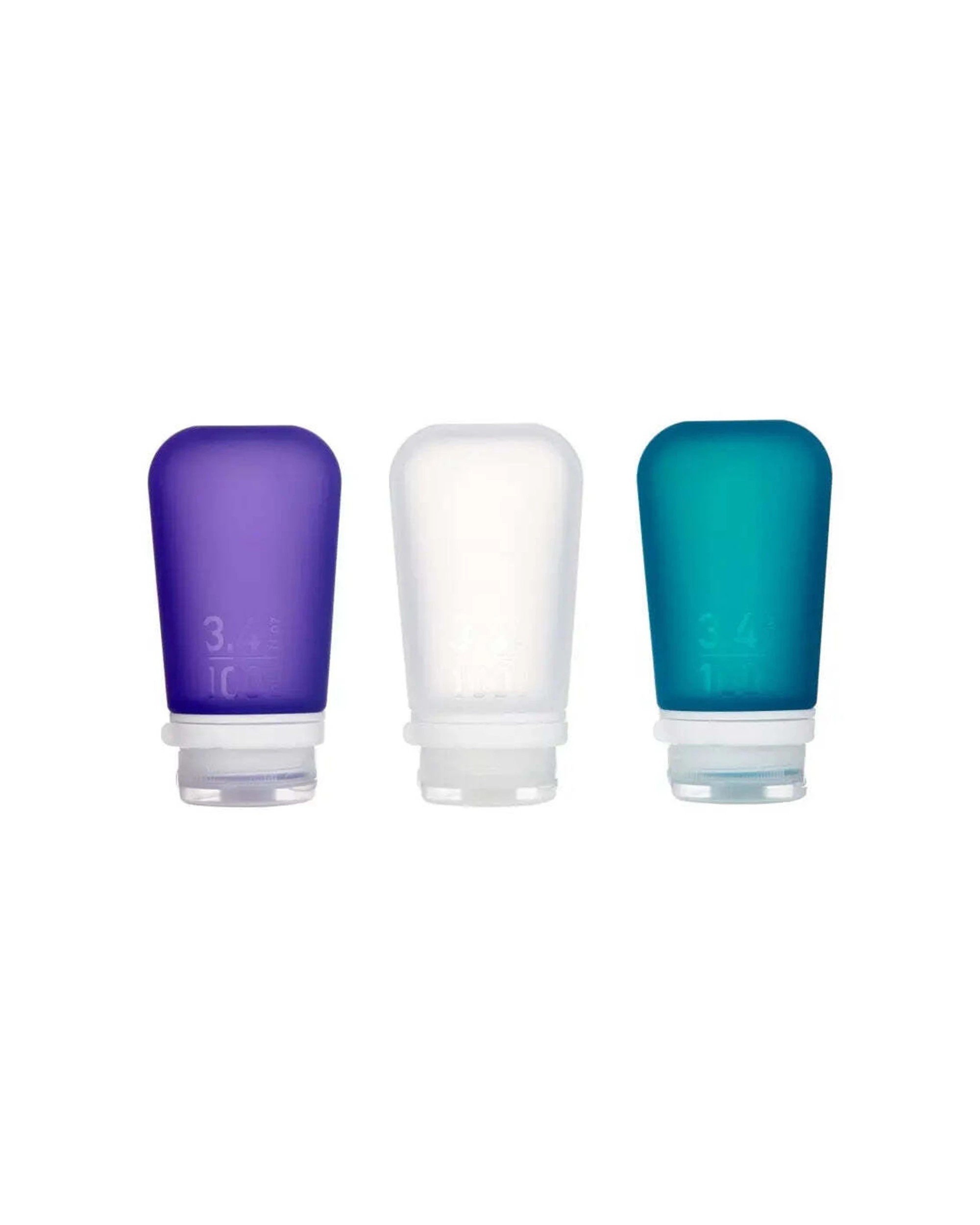1 humangear GoToob+ Travel Liquids Bottles Large 100ml 3PK Silicone Teal, 1 of 5