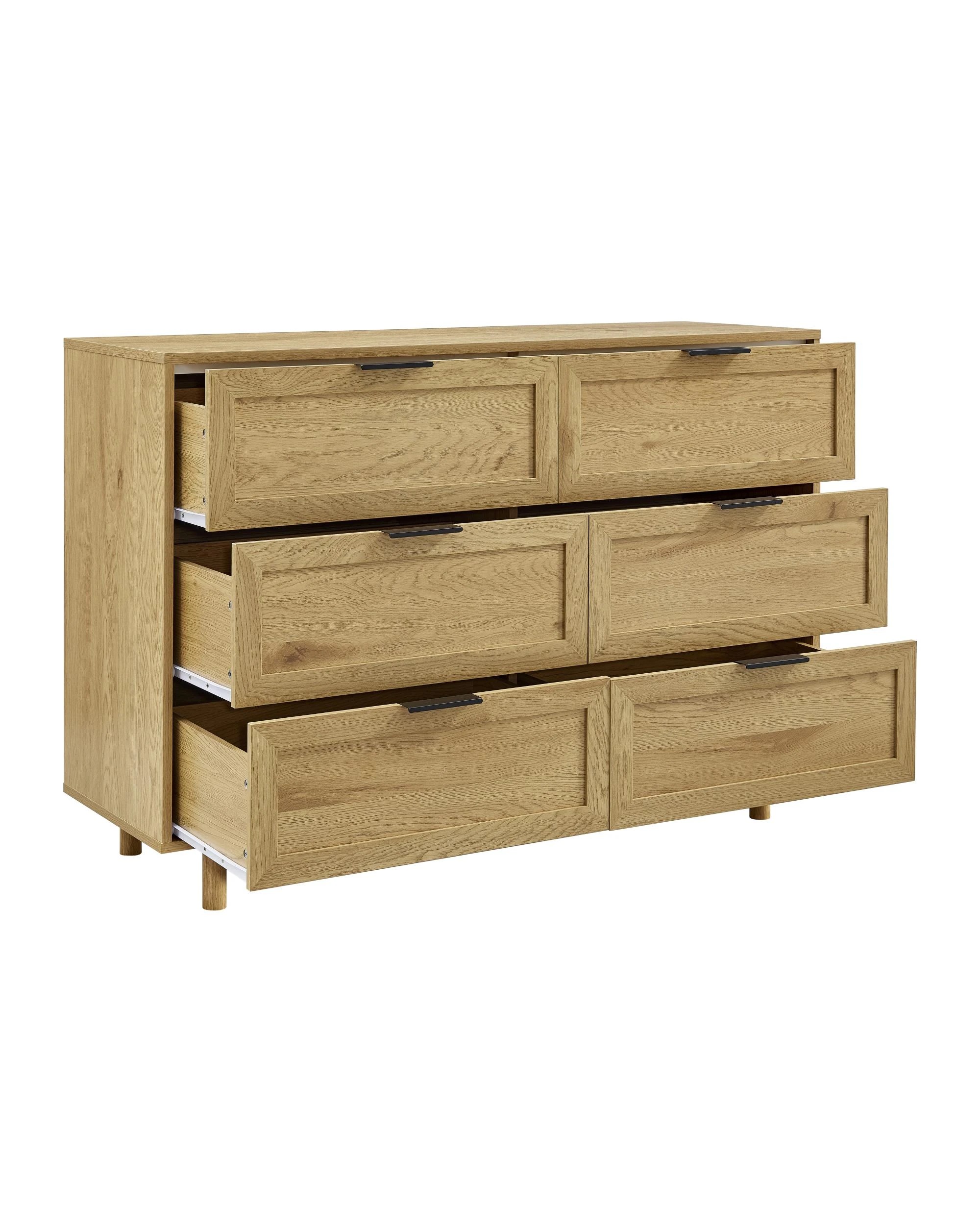 6 Kodu Tallboy Dresser Chest 6 Drawers Oak Look - Natural, 6 of 10