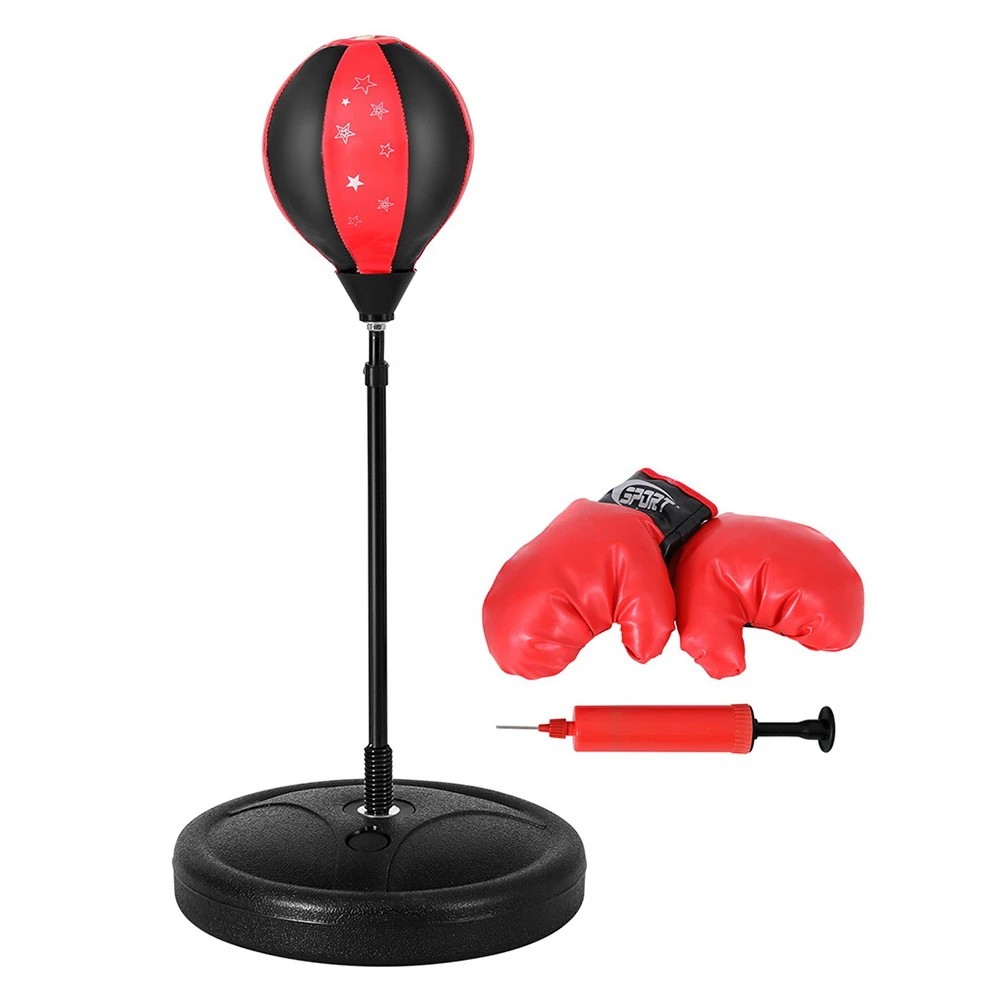1 Everfit Punching Boxing Bag Stand Set Gloves with Pump Height Adjustable - Red, 1 of 4