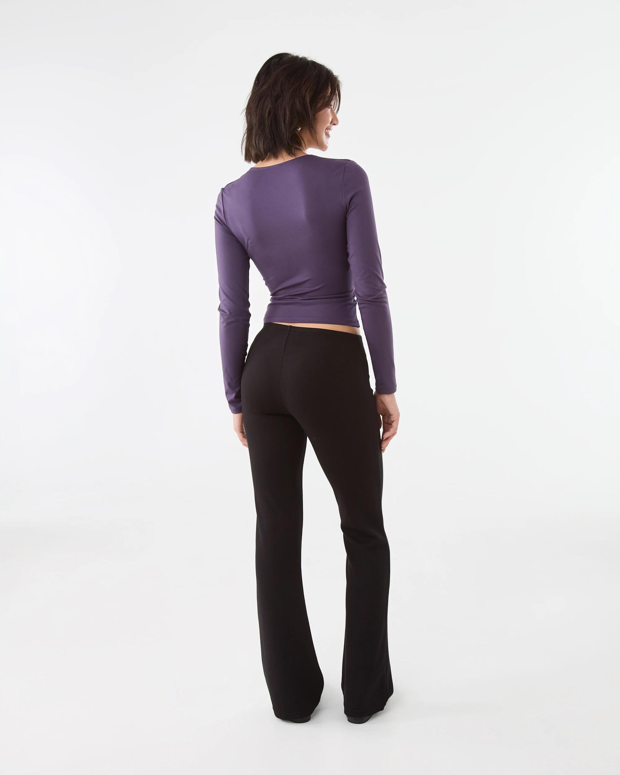 4 Long Sleeve Contour V-Neck Top Blckcrrent, 4 of 7