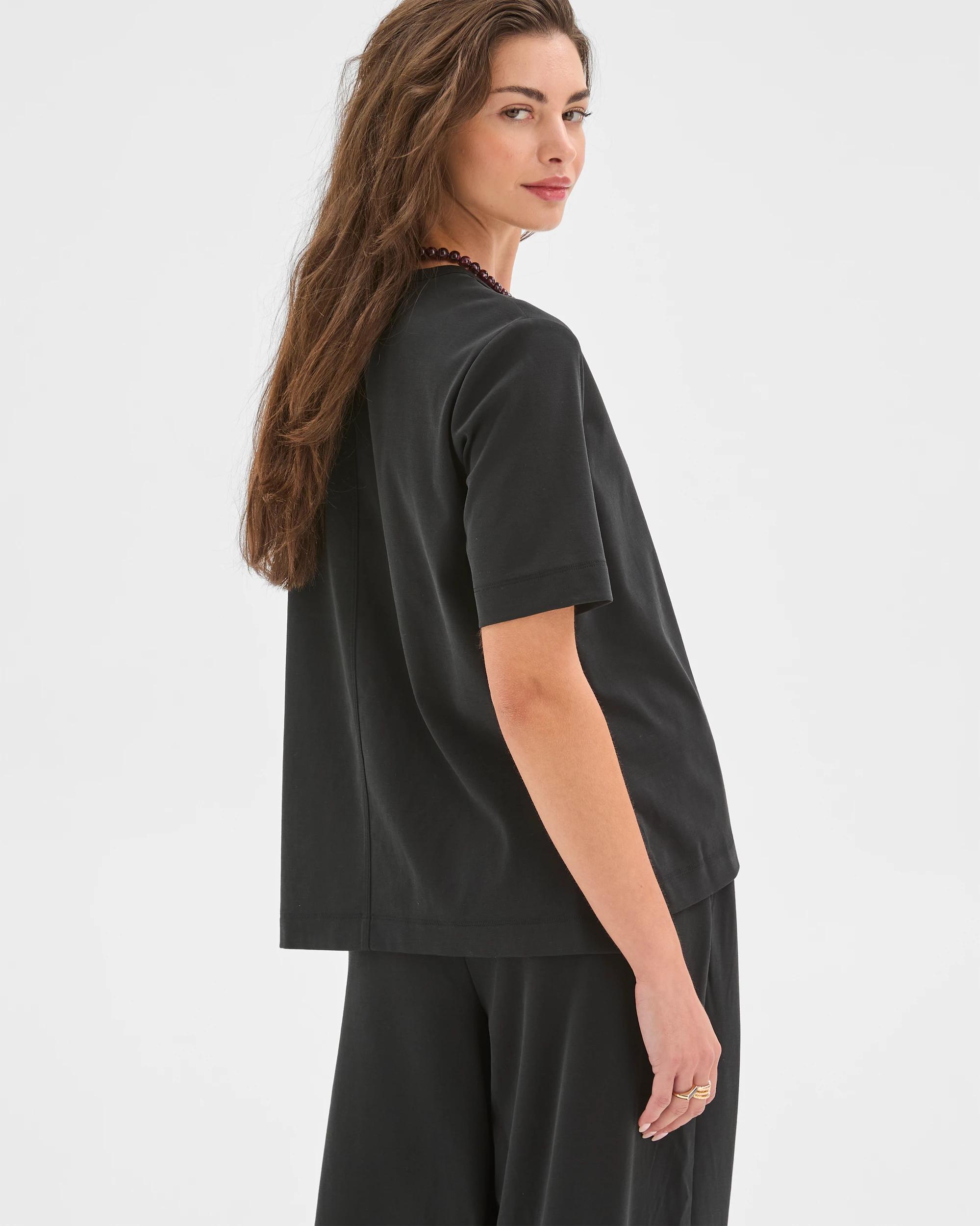 6 Target Petites Relaxed Drape T-Shirt WASHED BLACK, 6 of 6