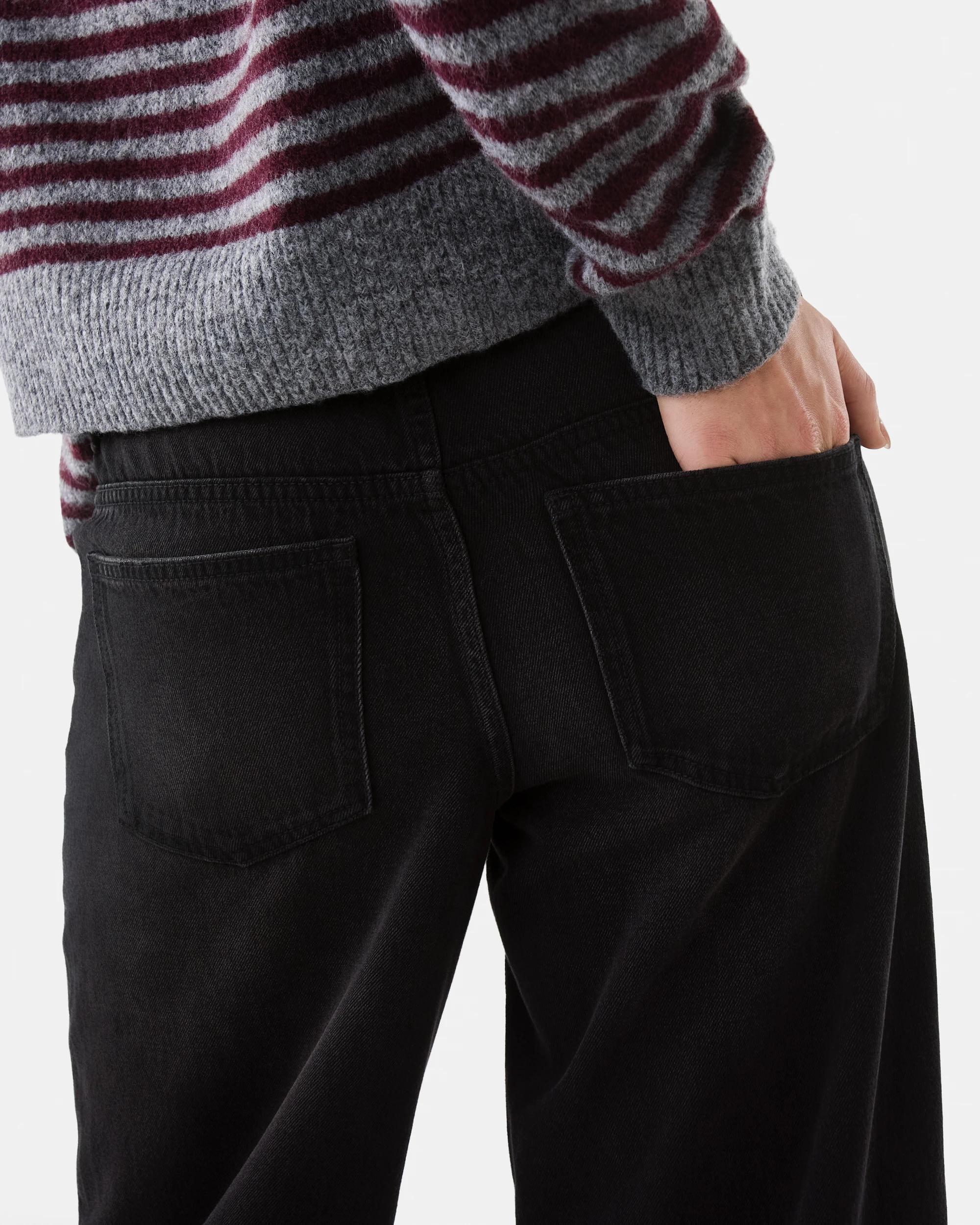 7 Low Rise Wide Leg Jeans Black Wash, 7 of 8