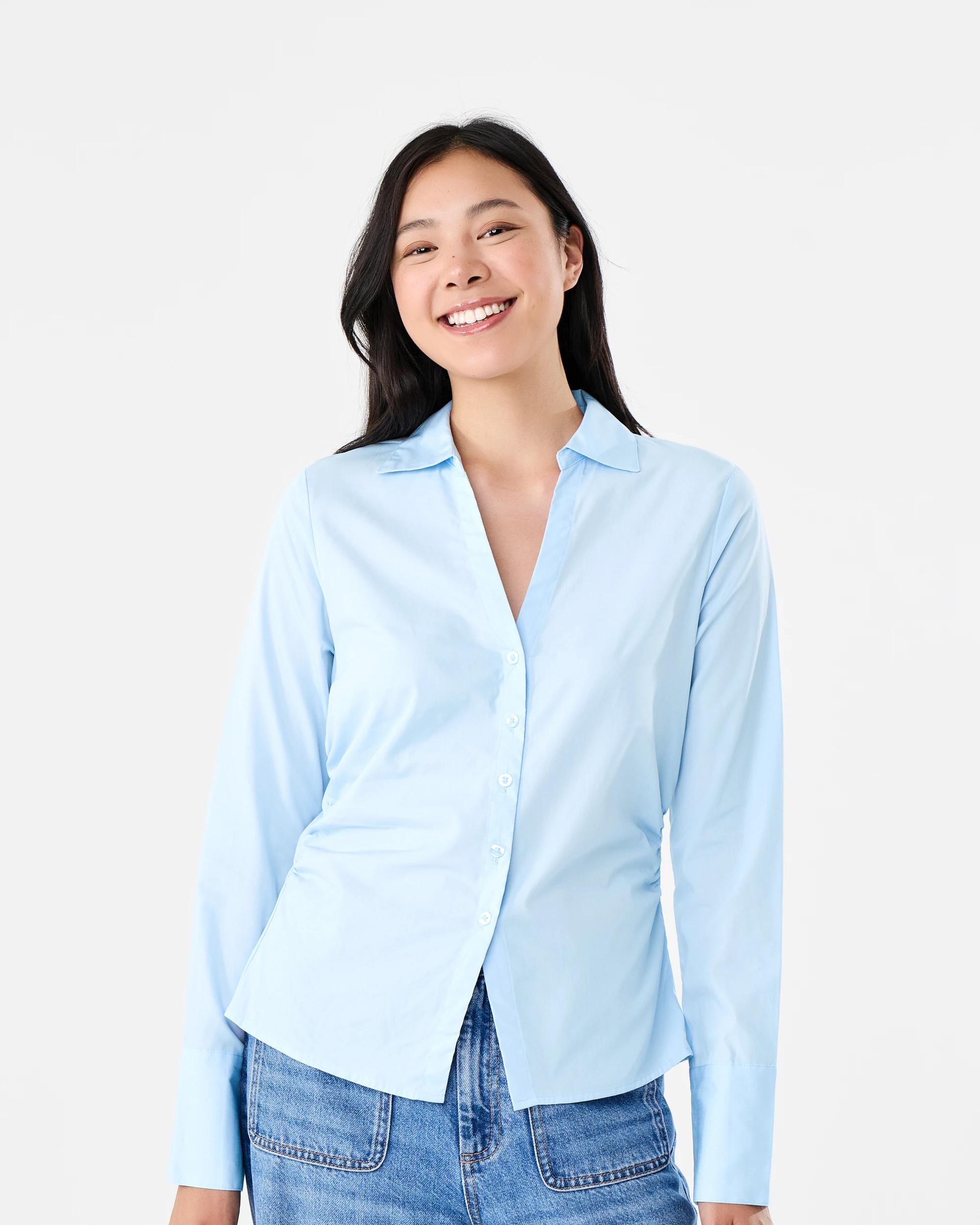 1 Long Sleeve Fitted Shirt Powd Blue, 1 of 8