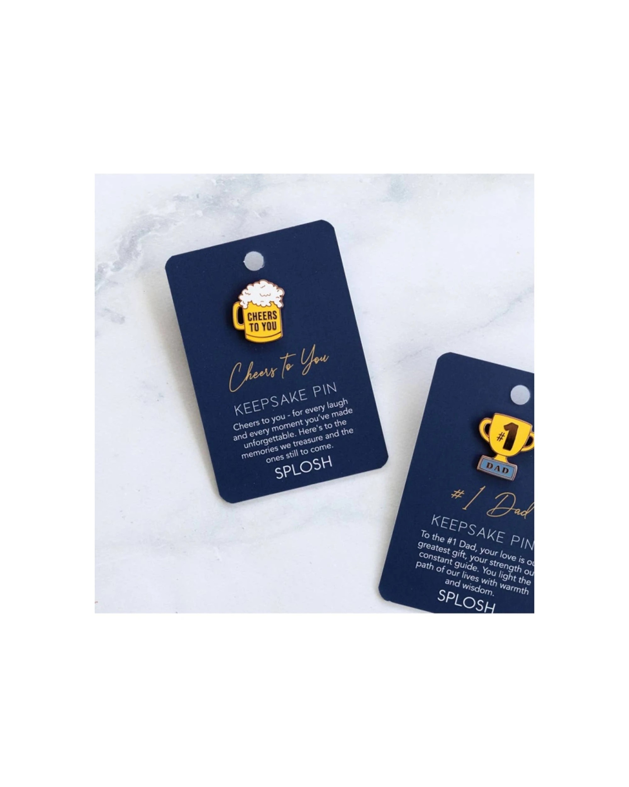 5 Splosh 2PK Father's Day Cheers Keepsake Pin Enamel Heartfelt Collectable - ONE SIZE - Gold, 5 of 5