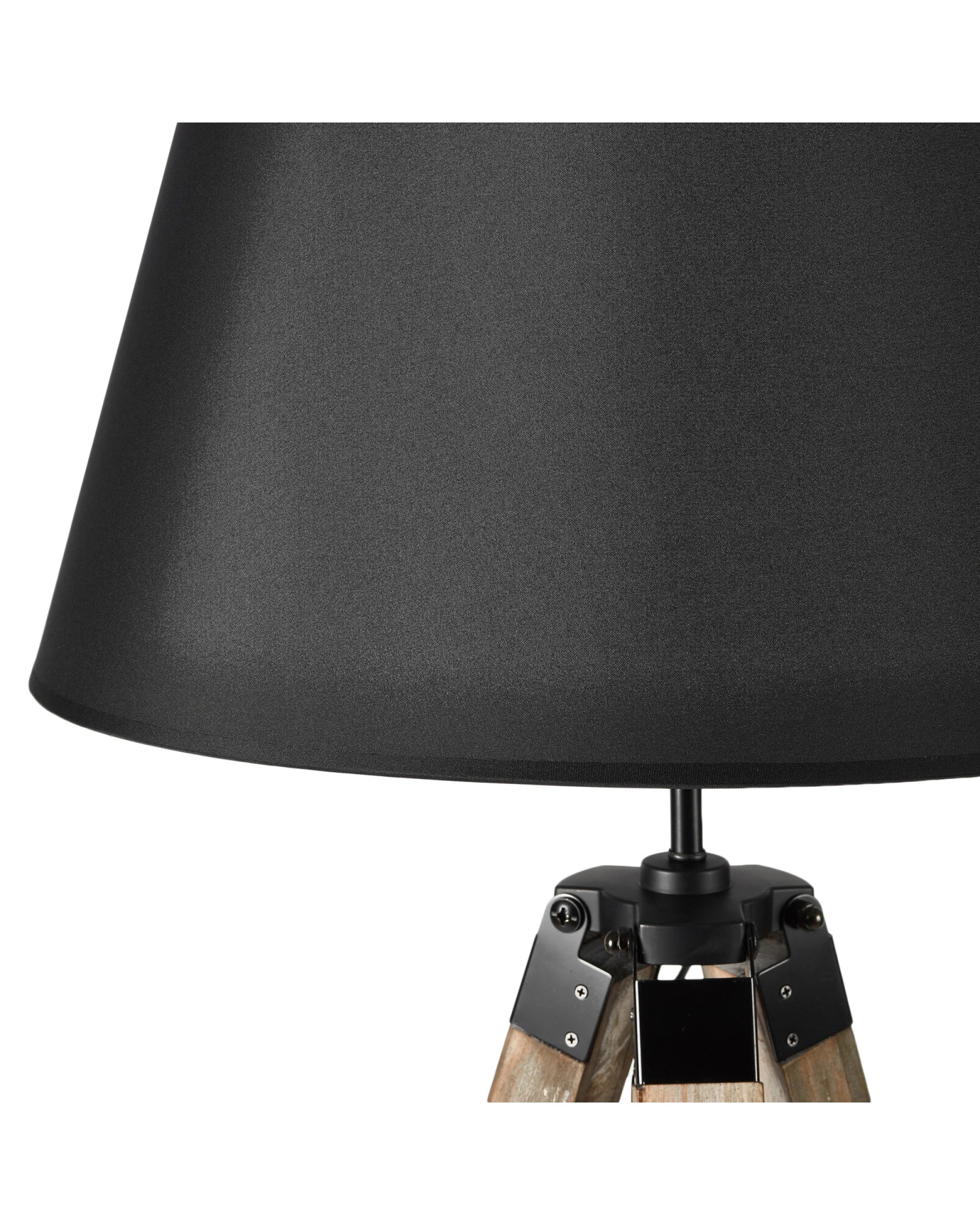 2 BR Home Tripod Floor Lamp with Linen Shade and Wooden Base, 2 of 10