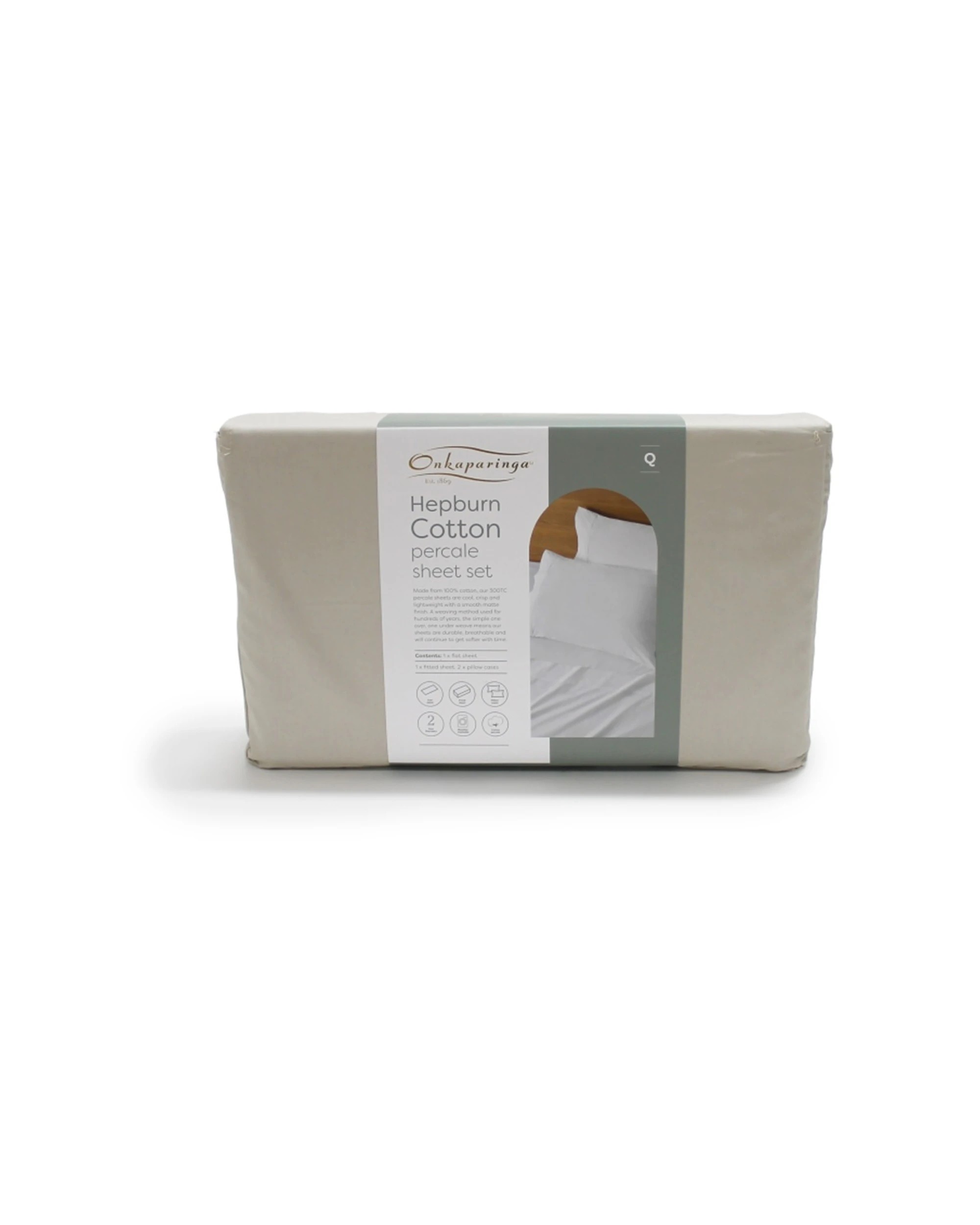 5 ONKAPARINGA 300TC Hepburn Cotton Percale Sheet Bedding Set - King Bed, 5 of 5