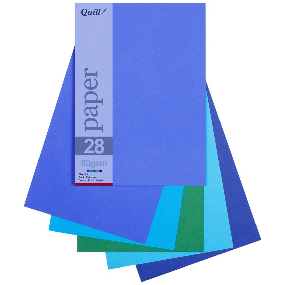 1 Quill A5 Paper Cold Assorted 250 Pack, 1 of 2
