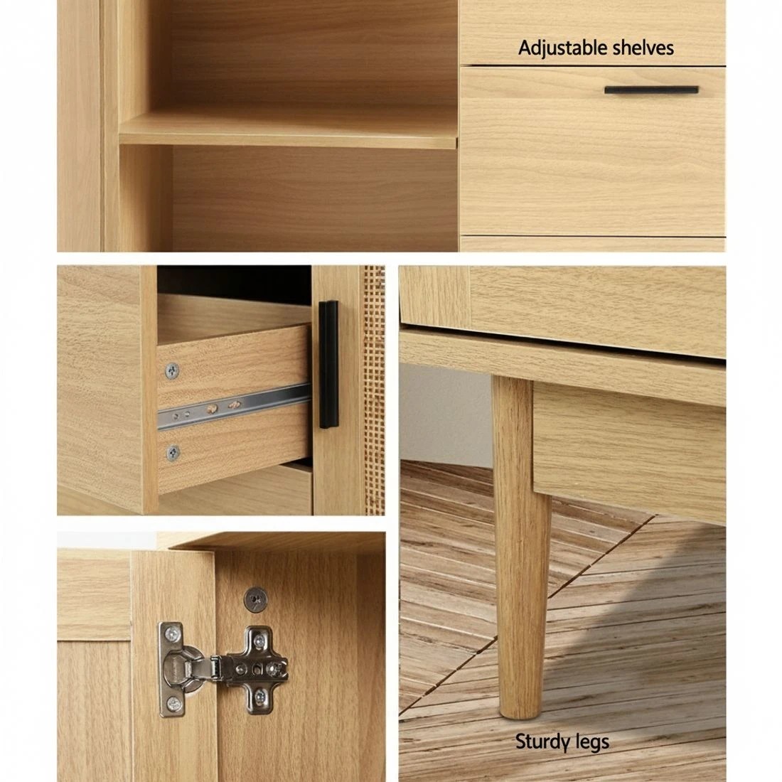 5 Artiss Rattan Buffet Sideboard - Natural, 5 of 5