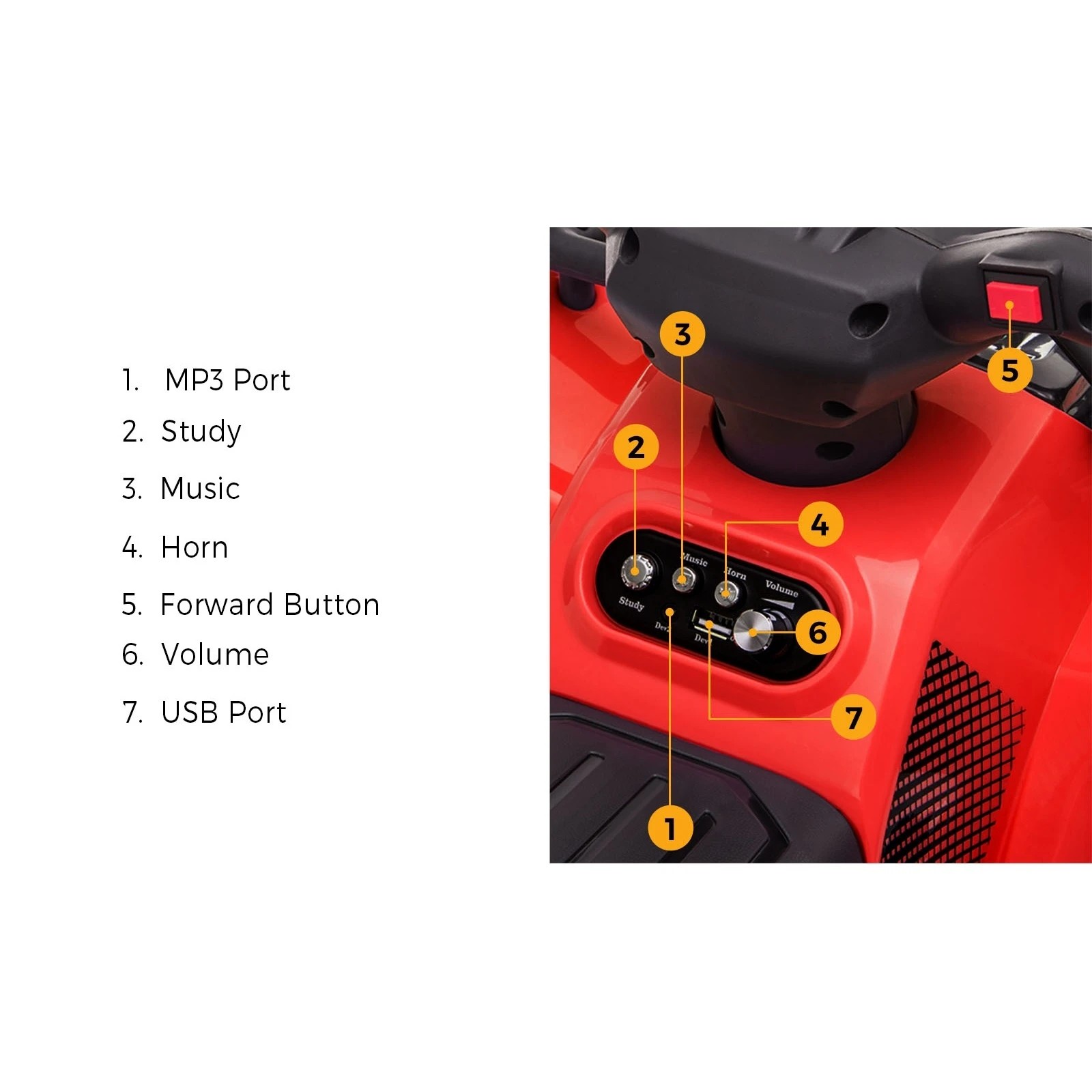 4 Mazam Ride On Car Electric Atv Bike Vehicle For Toddlers Kids Rechargeable
 - Red, 4 of 10