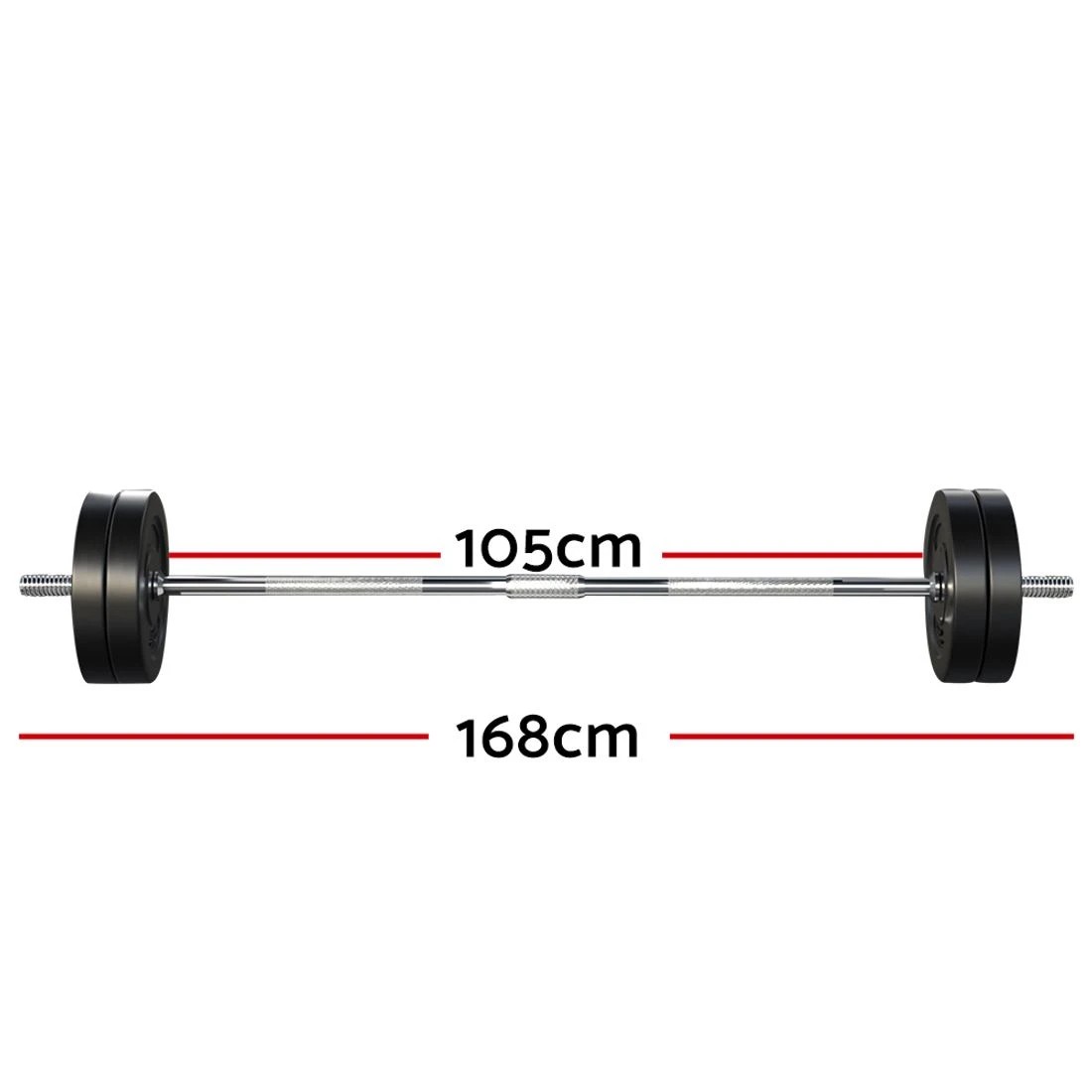 2 Everfit 48kg Barbell Set Weight Plates Bar Lifting Bench 168cm - Multi, 2 of 6
