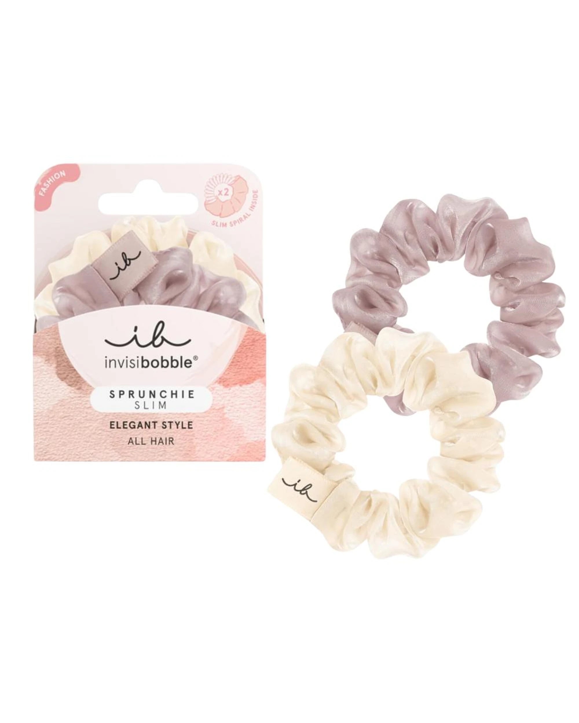 1 Invisibobble Sprunchie Slim Spiral Scrunchie 2Pk - Hairiffic - Pink, 1 of 1