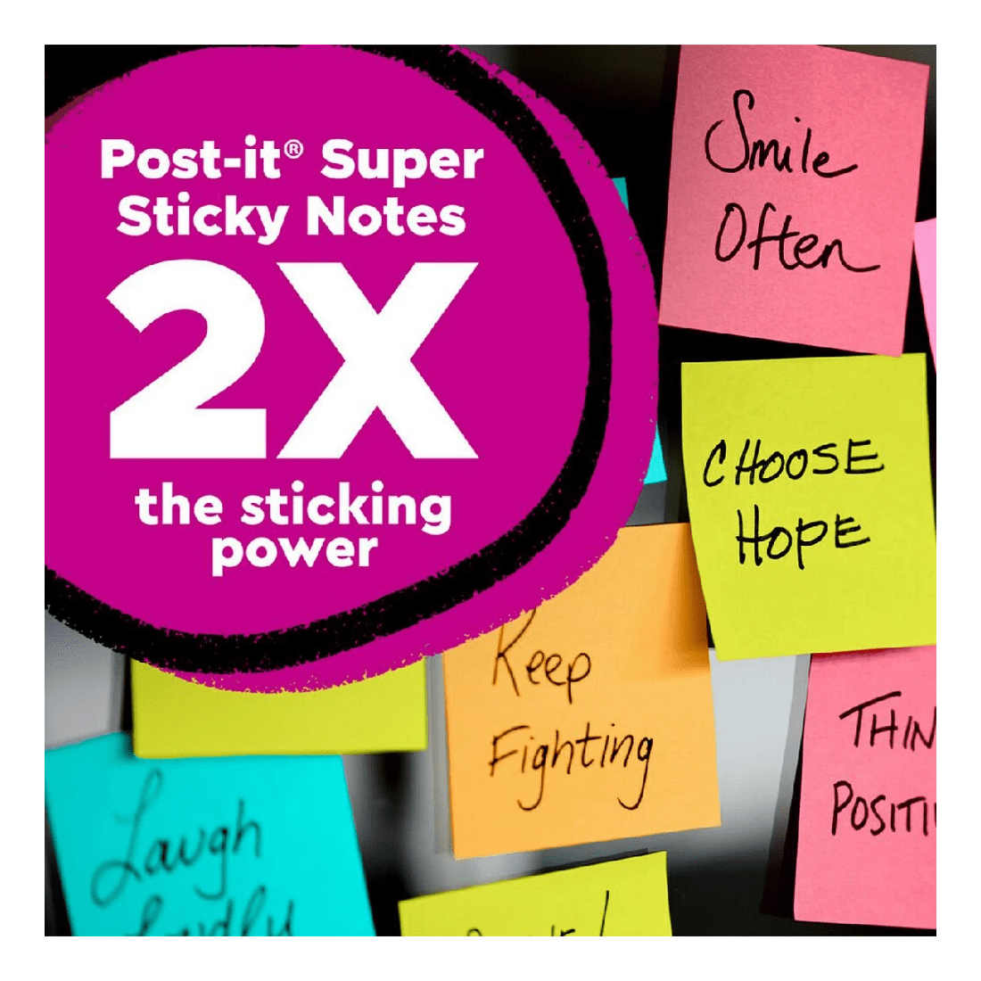 5 Post-it Super Sticky Notes 76 x 76 mm Summer Joy 5 Pack, 5 of 9