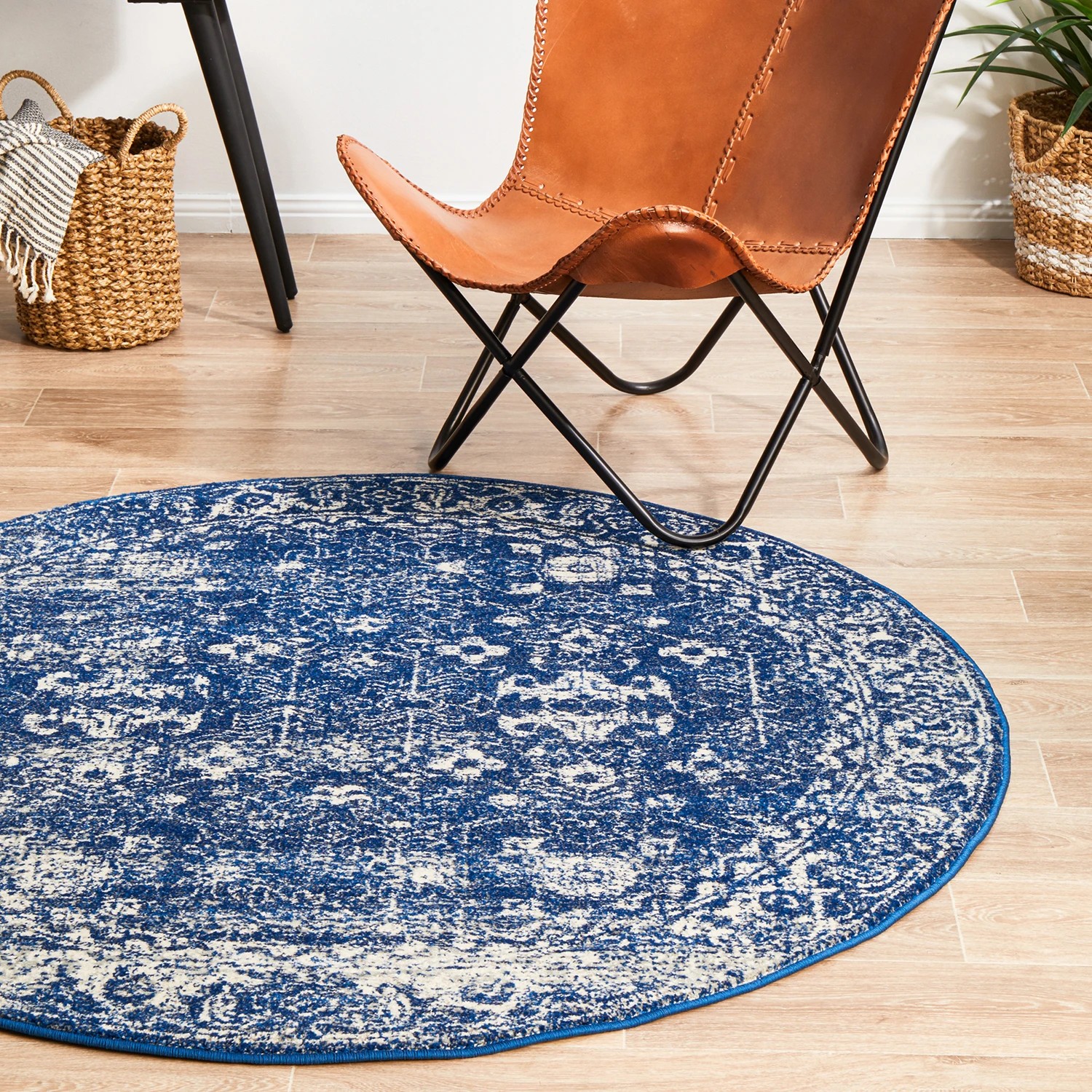 4 Common Ground Rugs Encore 252 240x240cm Round - Large Pet Friendly Rug - Blue, 4 of 7