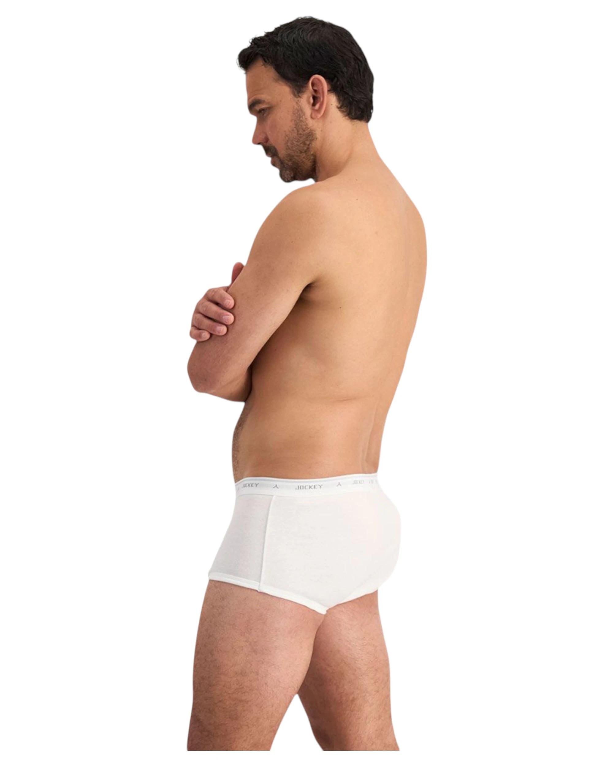 2 Jockey Mens Y-Front Briefs Original Classic White Underwear WHITE, 2 of 3