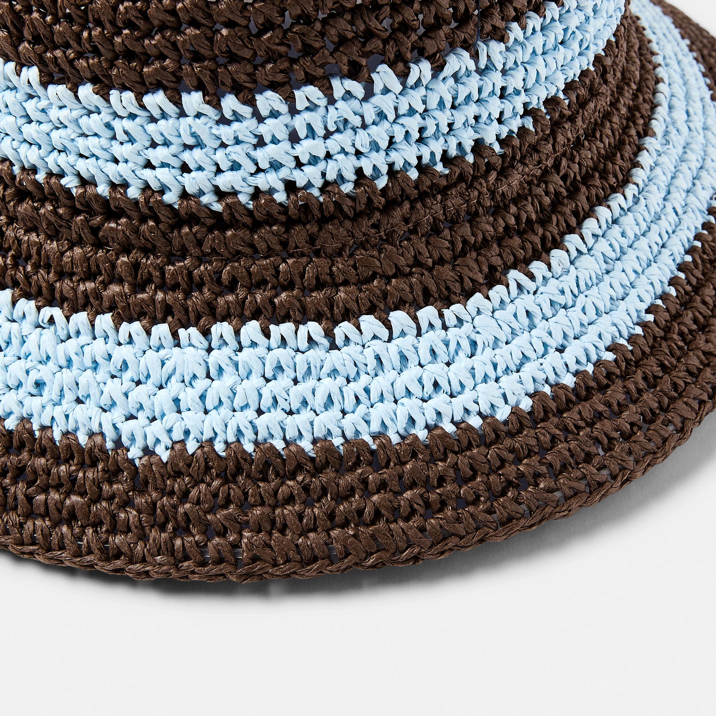 2 Crochet Bucket Hat Choc Strp, 2 of 2