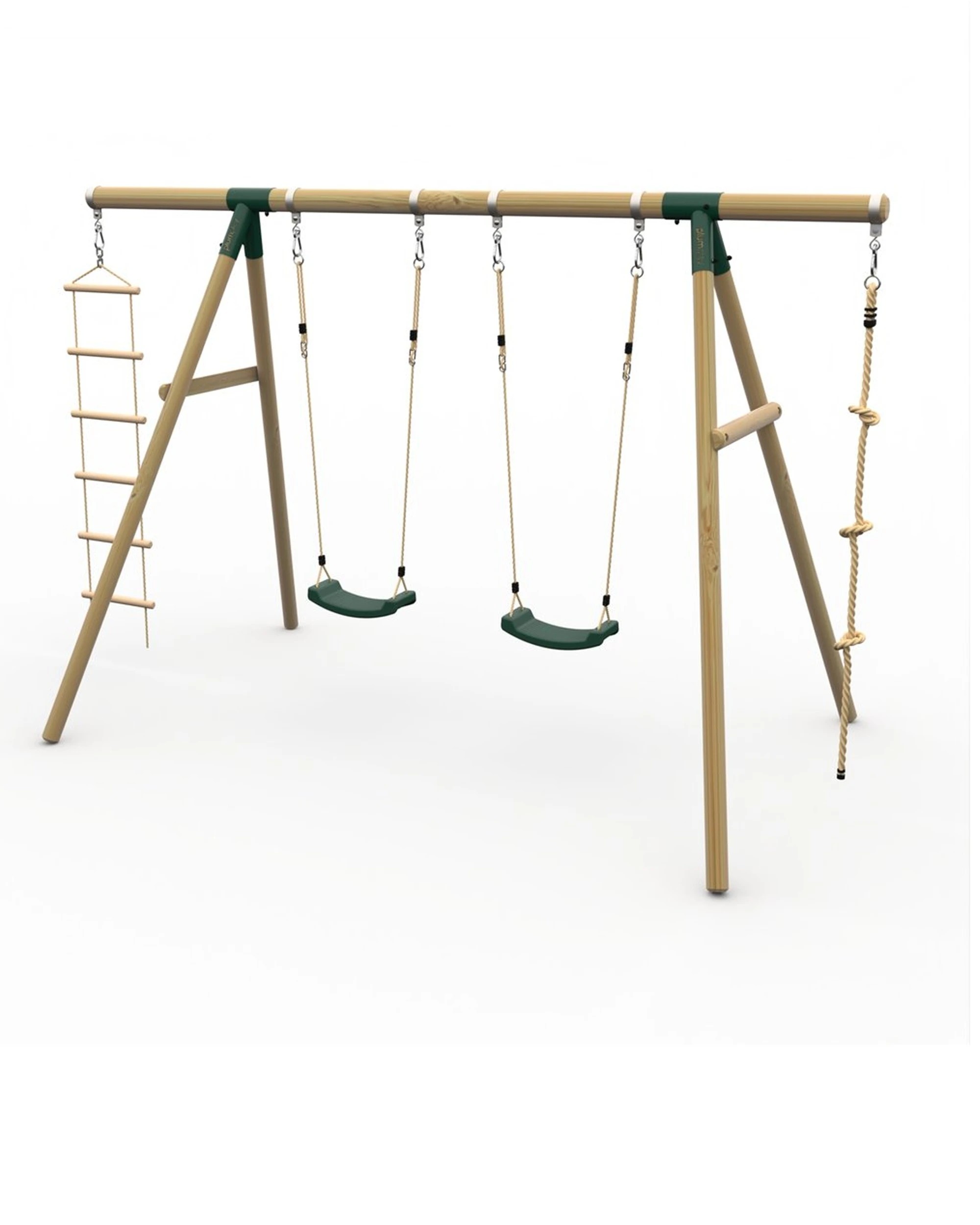 1 Plum Play Au Gibbon Wooden Swing Set With Rope Ladder And Baby Seat Stable Frame, 1 of 8