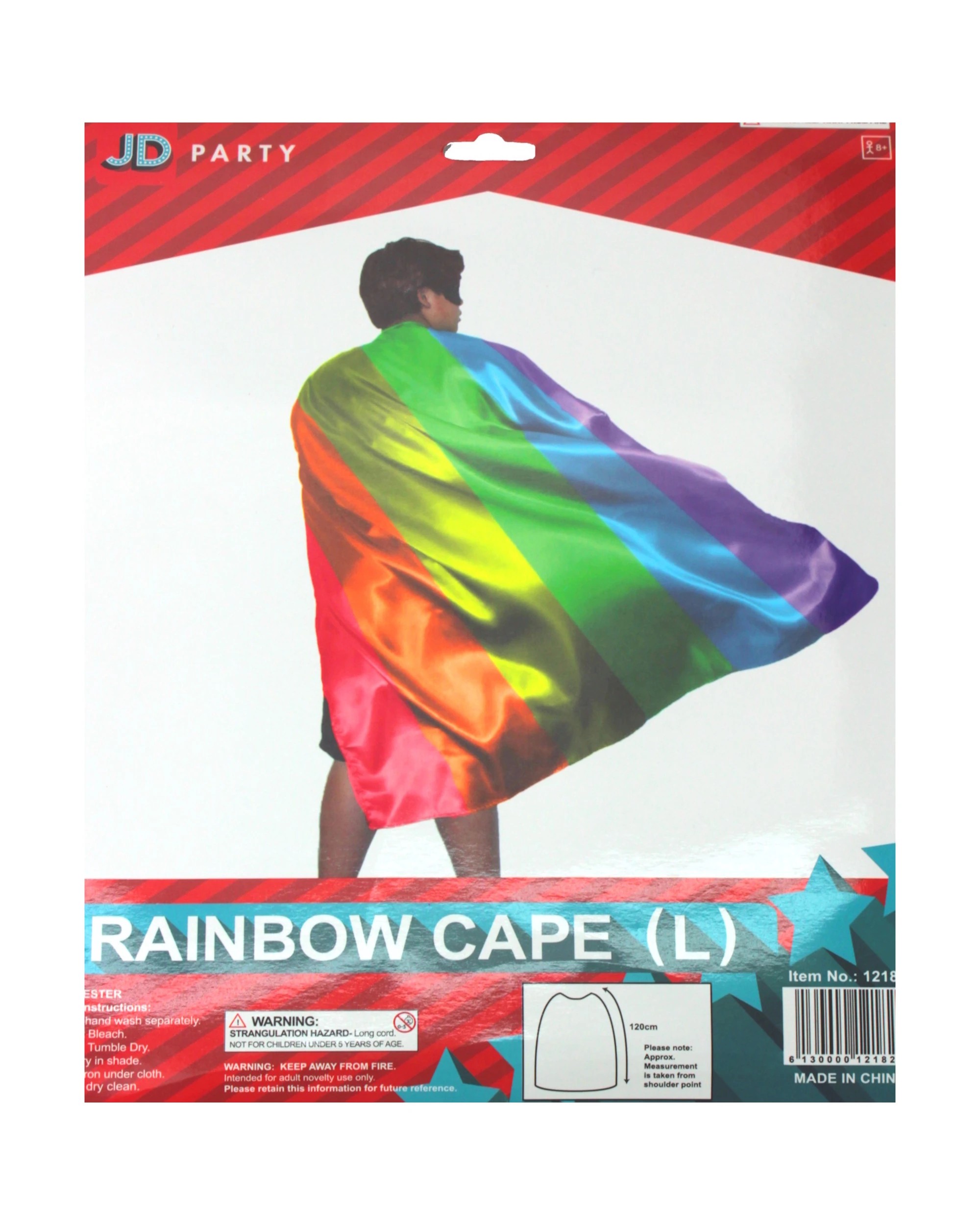 2 Partyrama Rainbow Cape 120cm - One Size - Multi, 2 of 2