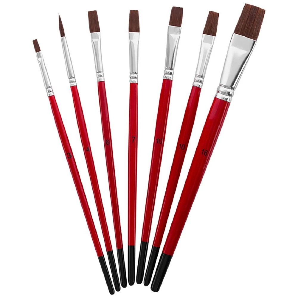 3 Born Round Flat Paintbrush Set Natural Hair 7 Pack, 3 of 4