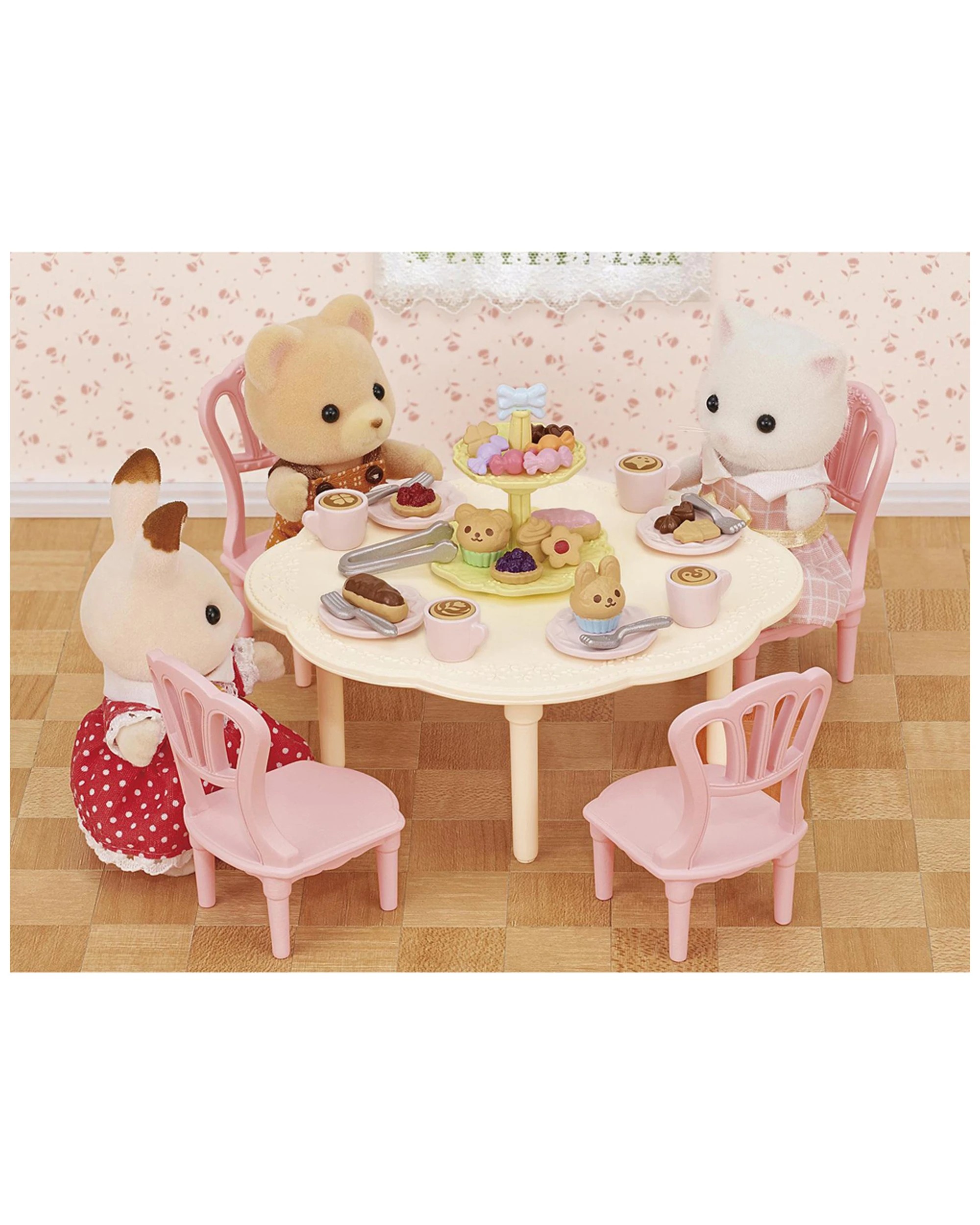 7 Sylvanian Families Sweets Party Table And Chairs Kids Miniature Toy Play Set 3 Plus
 - Multi, 7 of 7