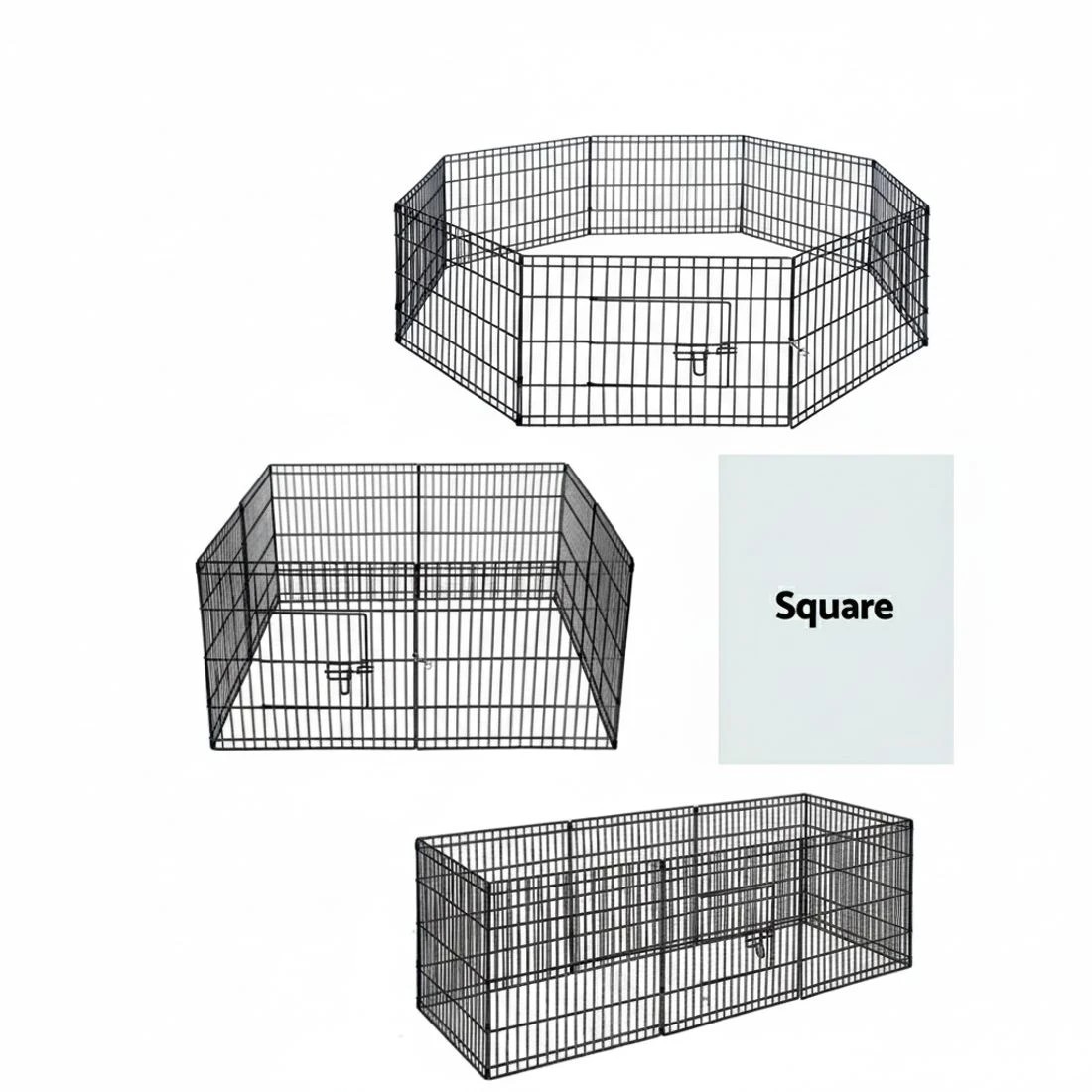 4 i.Pet 2x24" 8 Panel Dog Playpen Pet Fence Exercise Cage Enclosure Play Pen - Black, 4 of 7