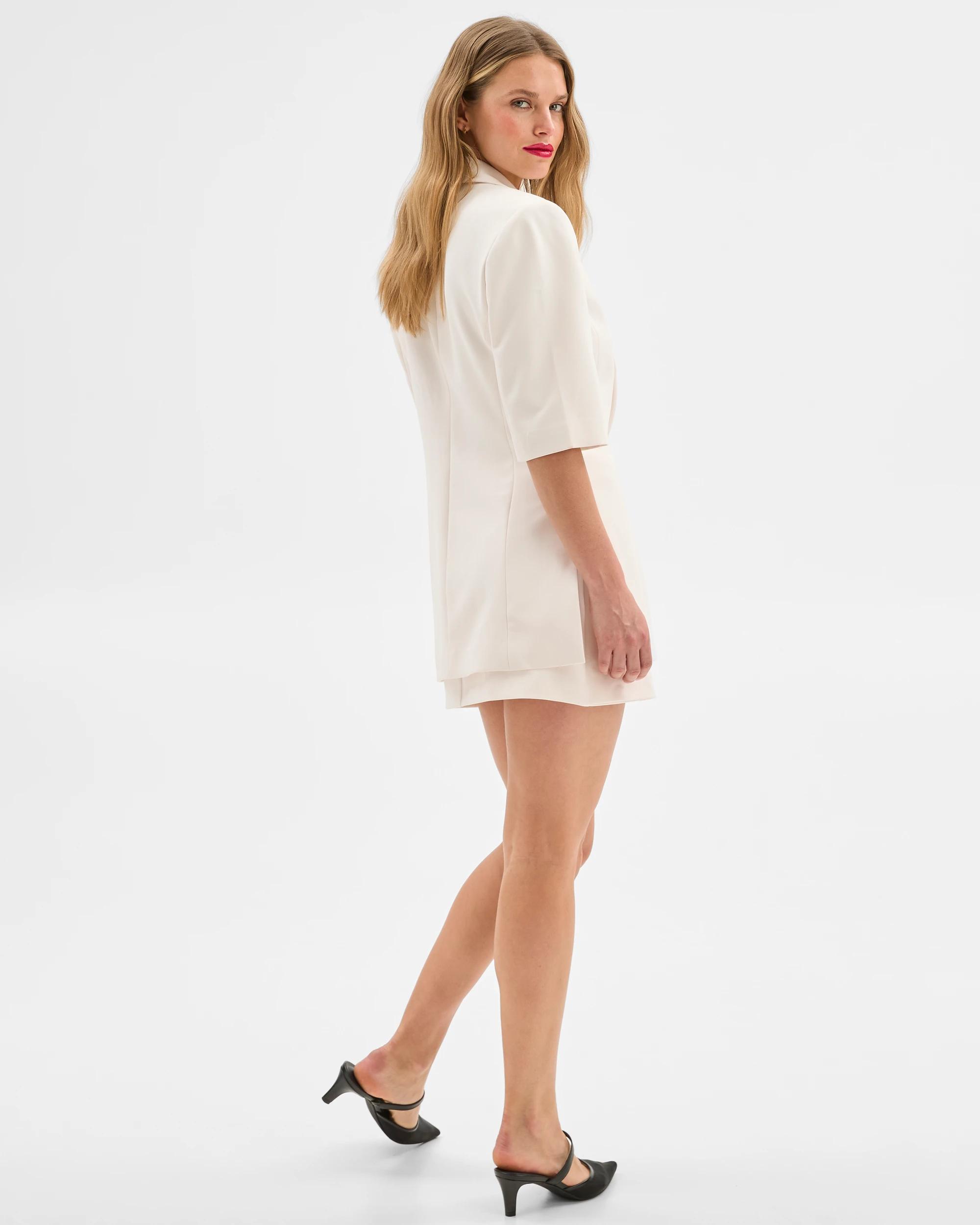 5 Short Sleeve Blazer - Lily Loves IVORY, 5 of 6