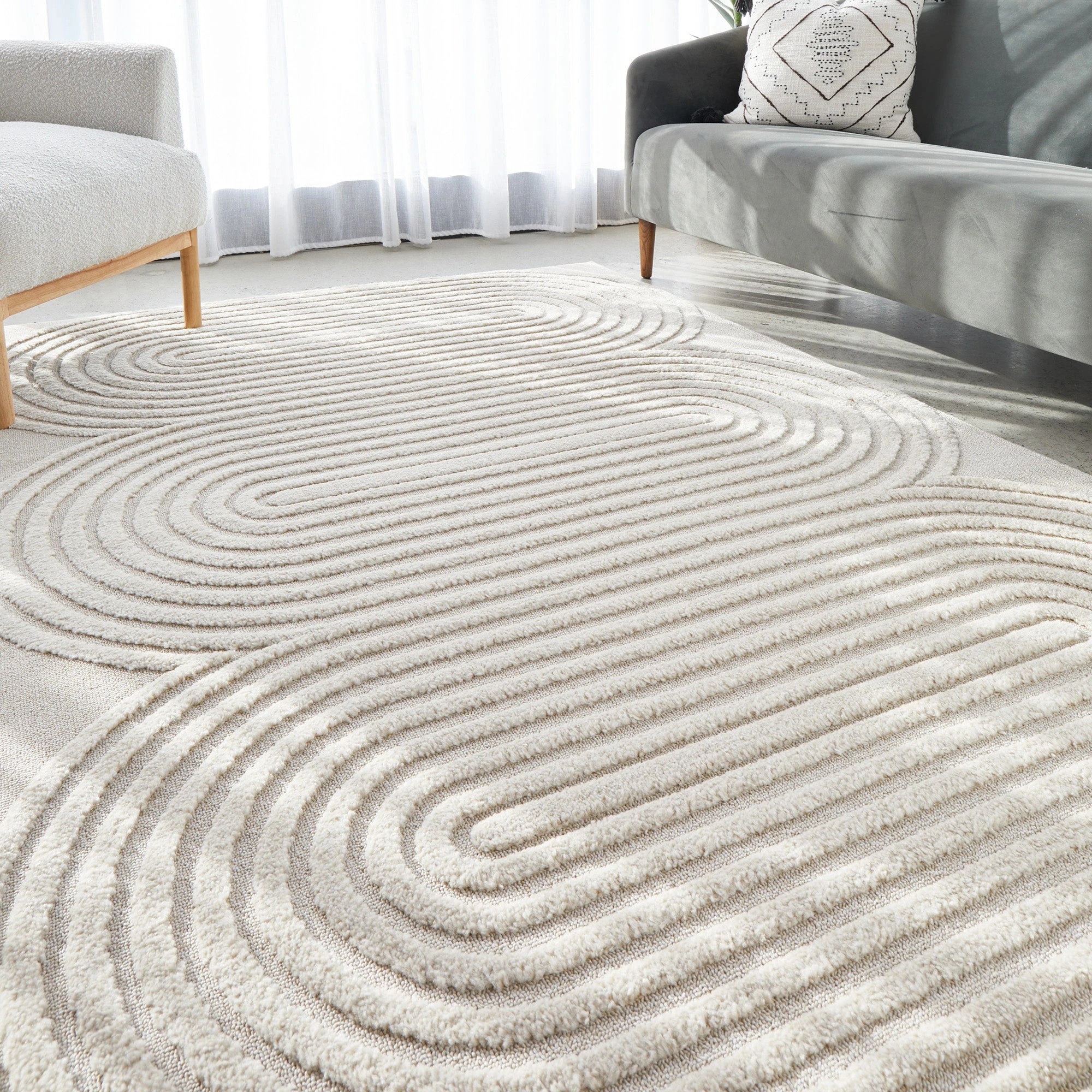 2 Common Ground Rugs Nirvana Carl 400x300cm - Extra Extra Large Pet Friendly Floor Rug - Beige, 2 of 7