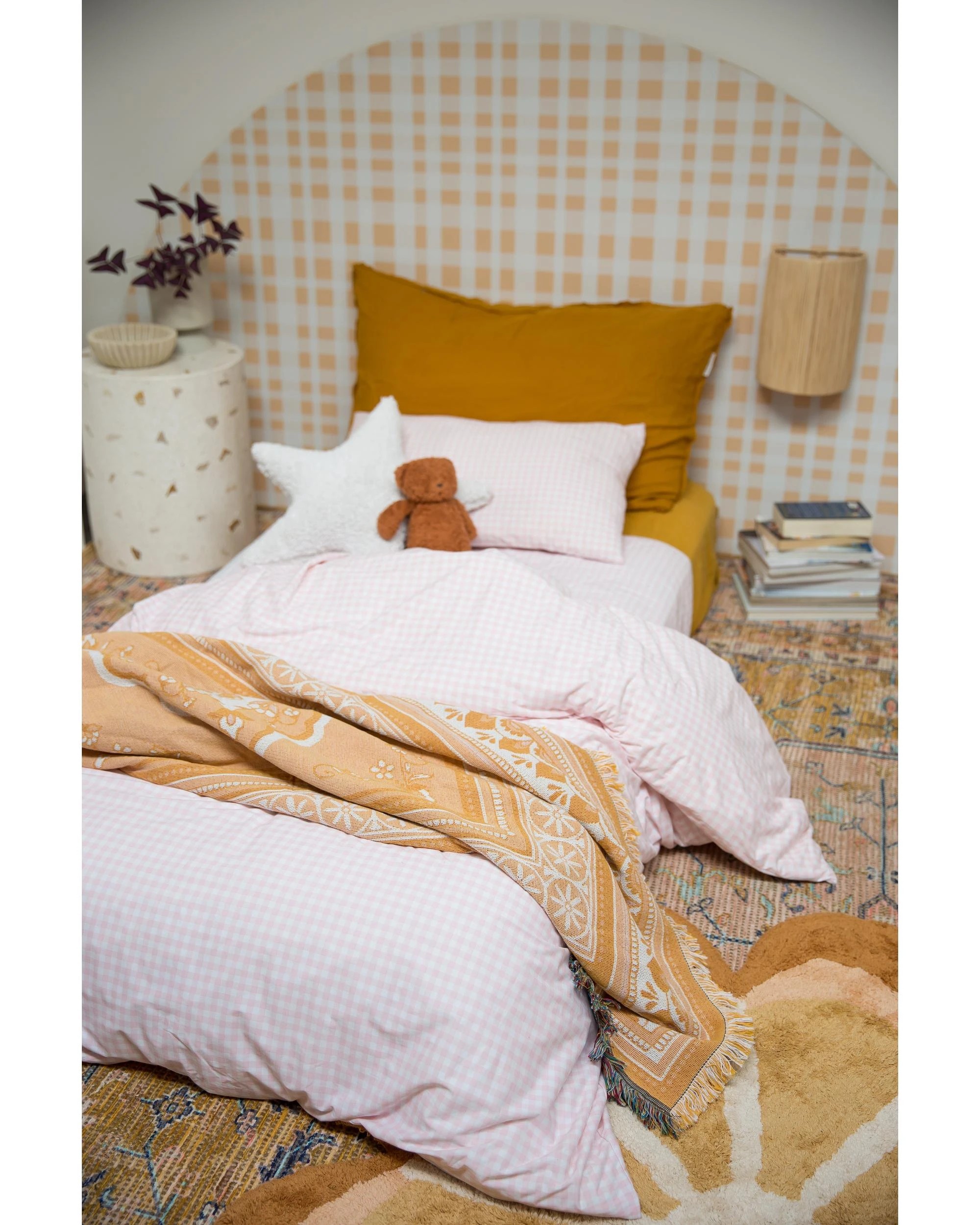 2 The Midnight Gang King Single Blush Gingham Waterproof Doona Cover
 - King Single Bed
 - pink, 2 of 4
