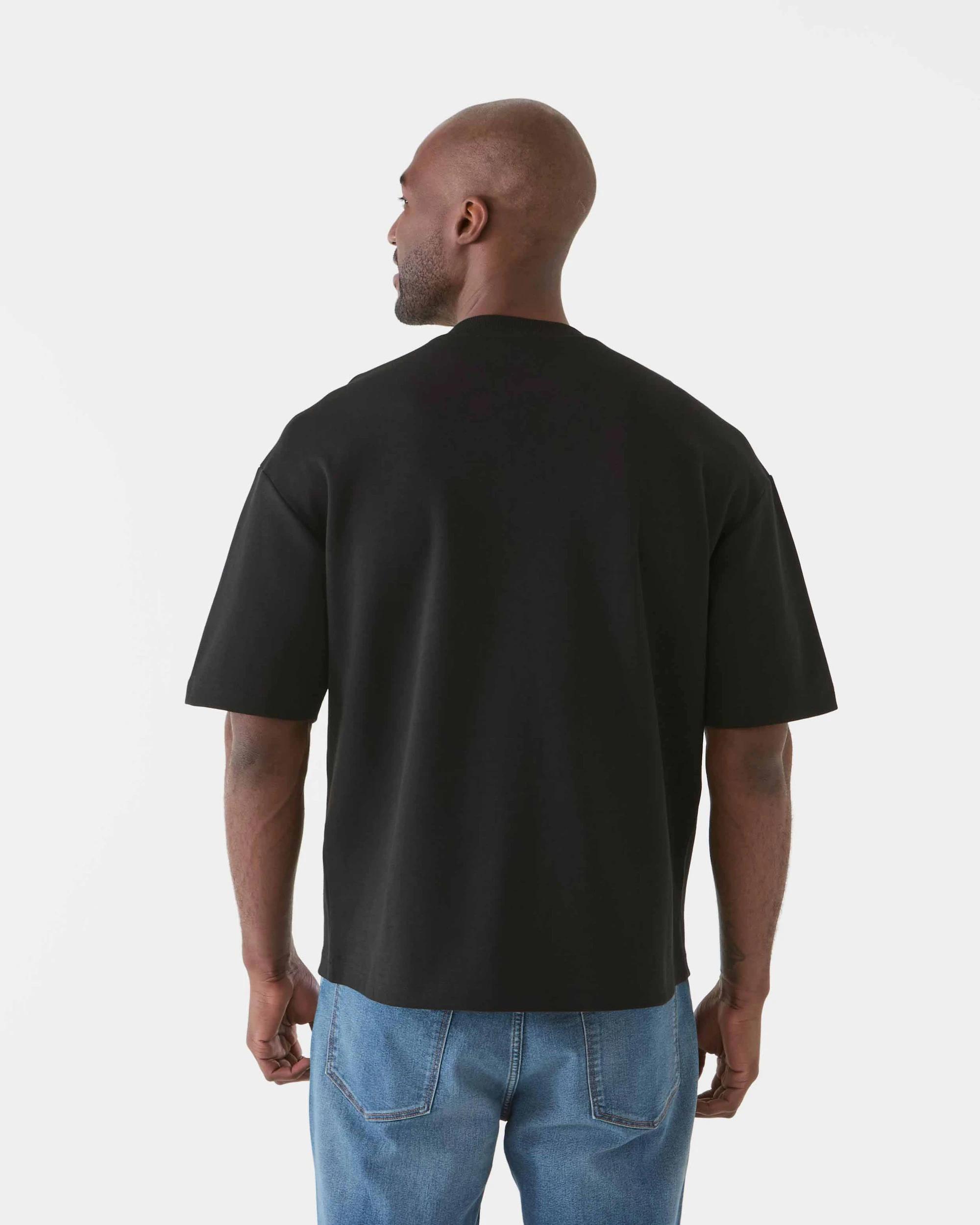 3 Oversized Interlock Piping T-shirt Black, 3 of 6