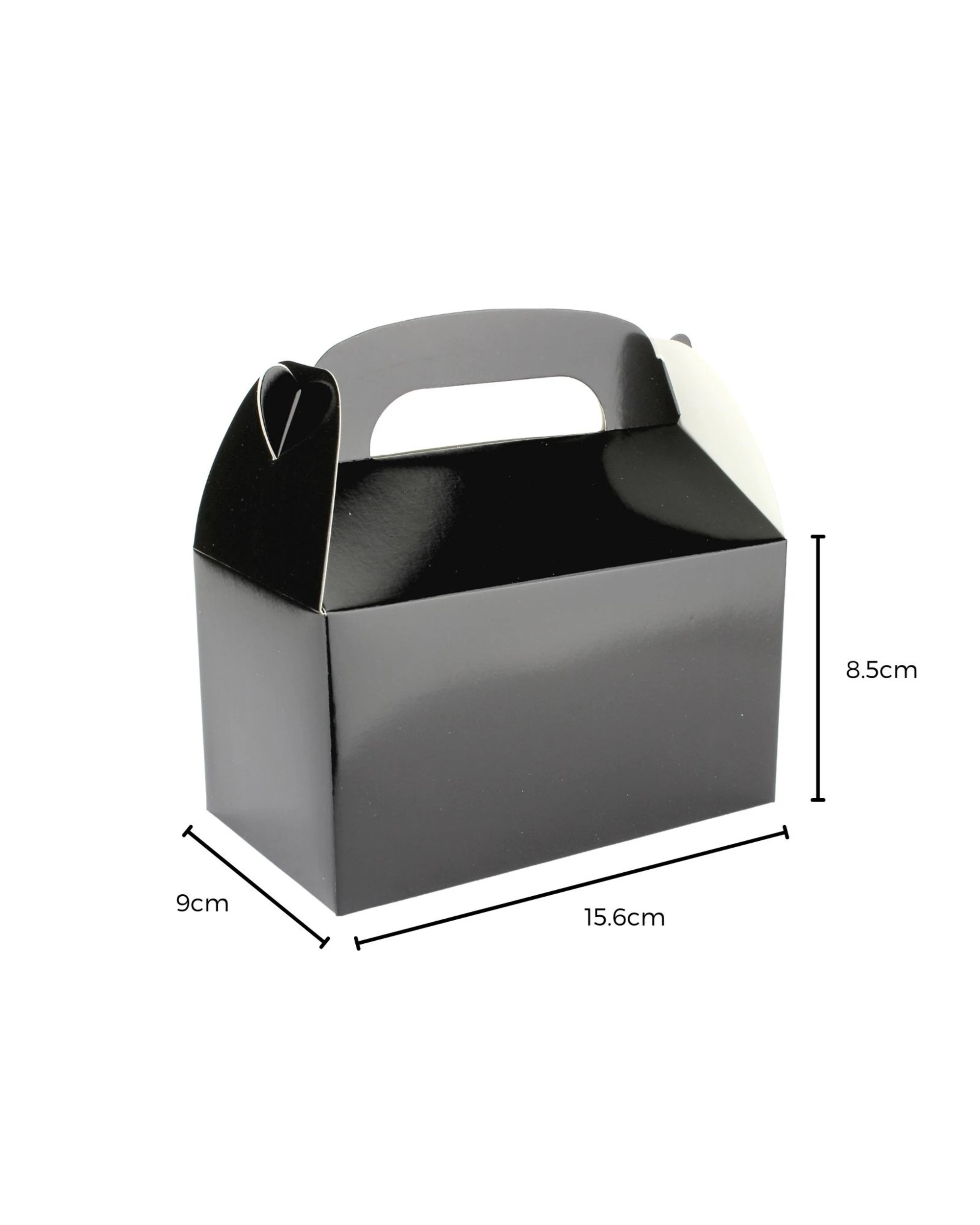 2 Partyrama Black Lolly/Treat Boxes with Handle Pack of 6 - Black, 2 of 2