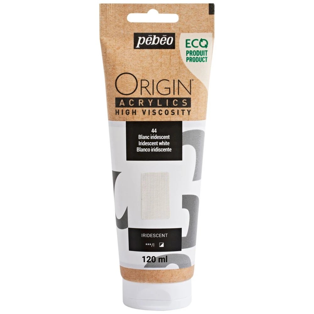 1 Pebeo Origin Acrylic Paint 120mL Iridescent White, 1 of 2
