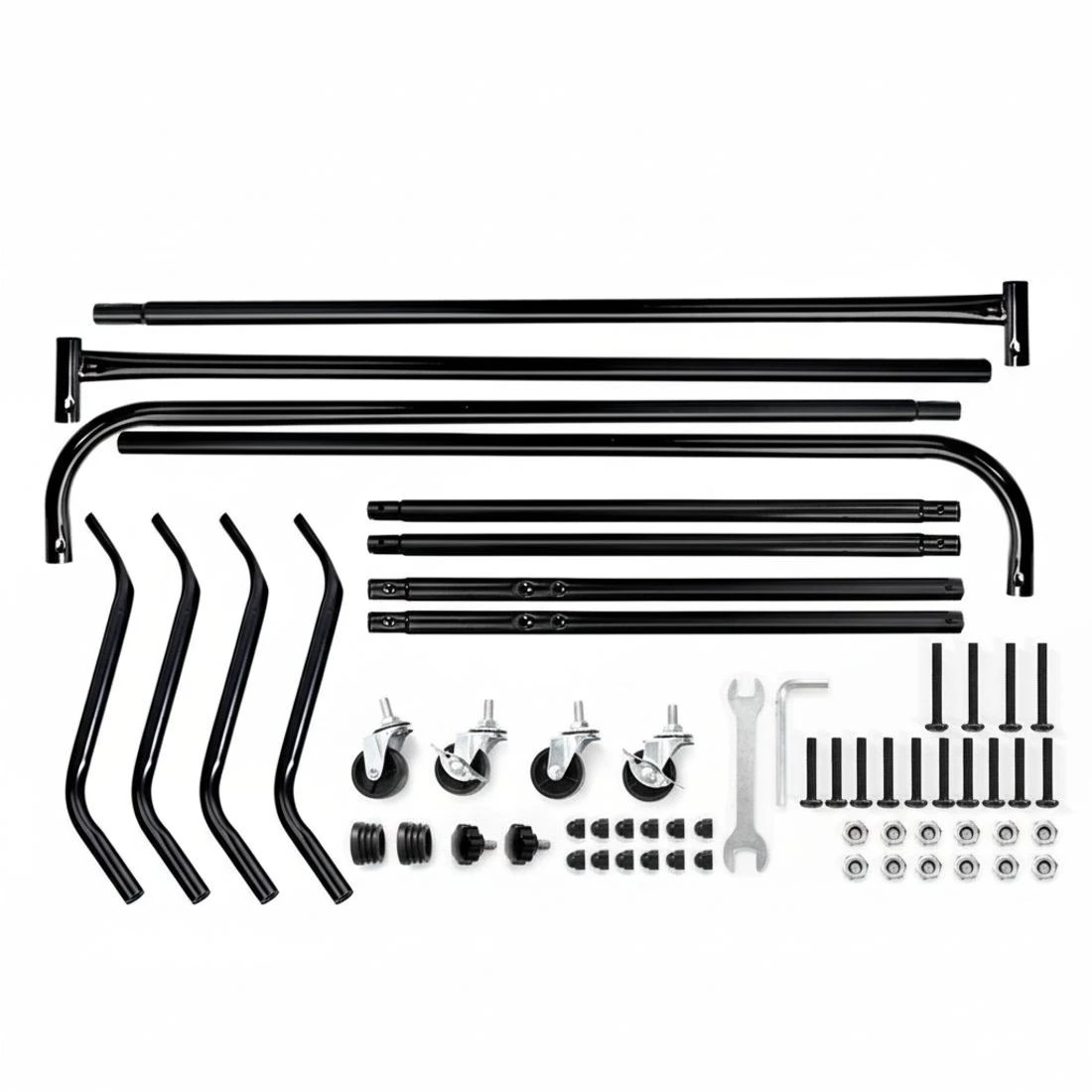 6 Artiss Clothes Rack 6ft Rail With Wheels Garment Hanging Rack Portable Heavy Duty Lockable Wheels Space Saving - Black, 6 of 8