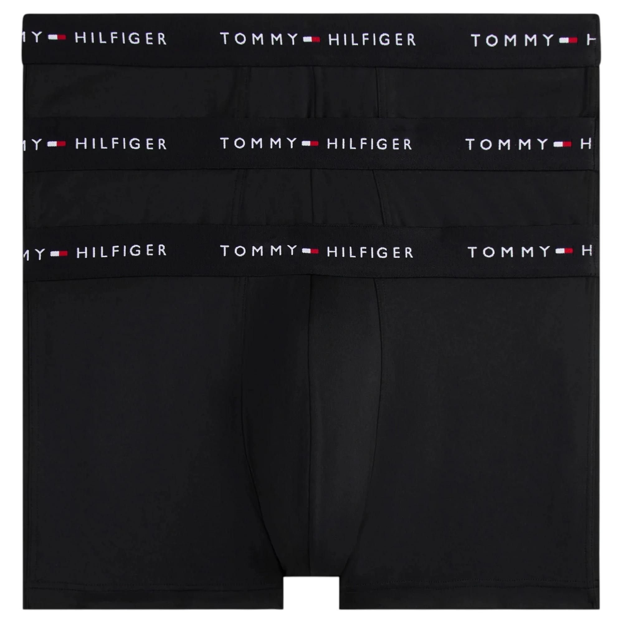 4 Tommy Hilfiger 3 Pack Mens Microfibre Essential Trunks Underwear BLACK, 4 of 7