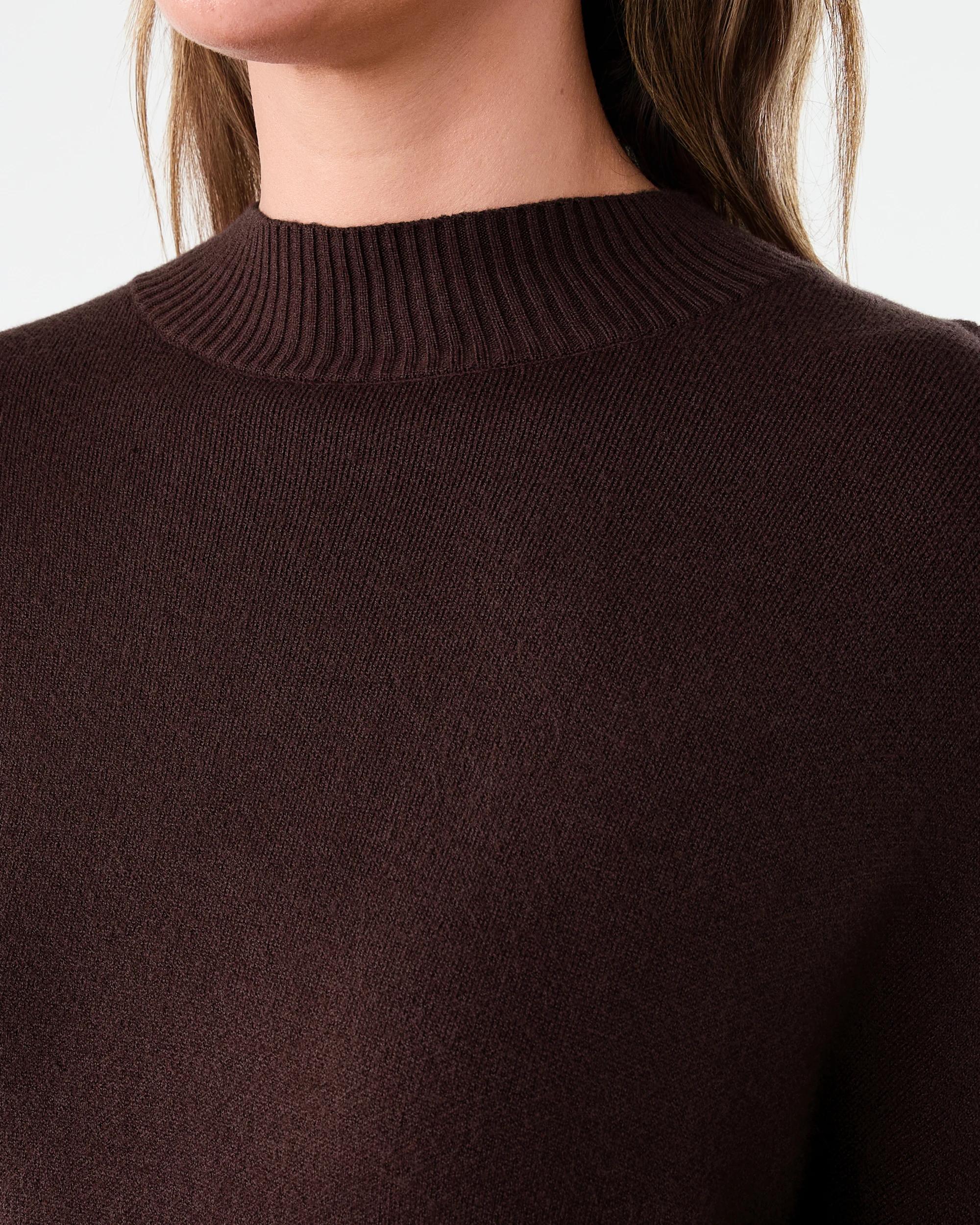 5 Long Sleeve True Knit Belted Mini Dress Melt Brown, 5 of 7