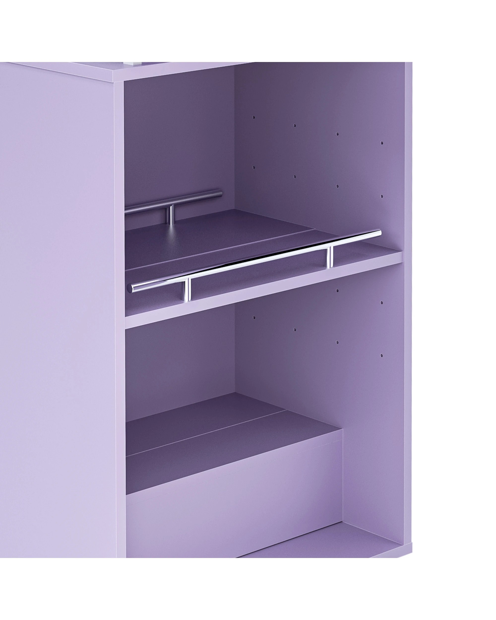 8 Advwin Manicure Table Vanity Desk for Nail Tech with Dust Collector Wrist Rest Lockable Wheels - Purple, 8 of 10