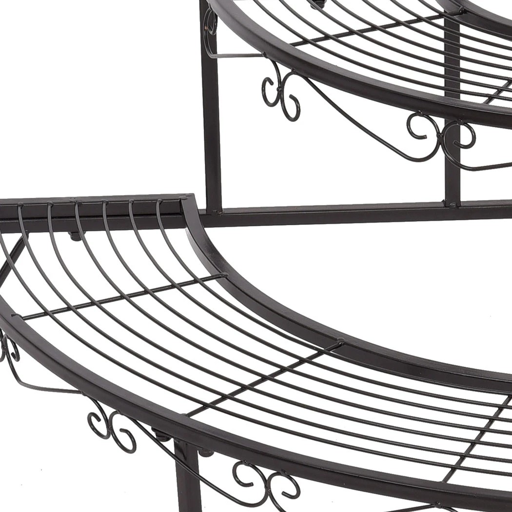 5 Levede 3 Tier Corner Shape Metal Plant Stand - Black, 5 of 8