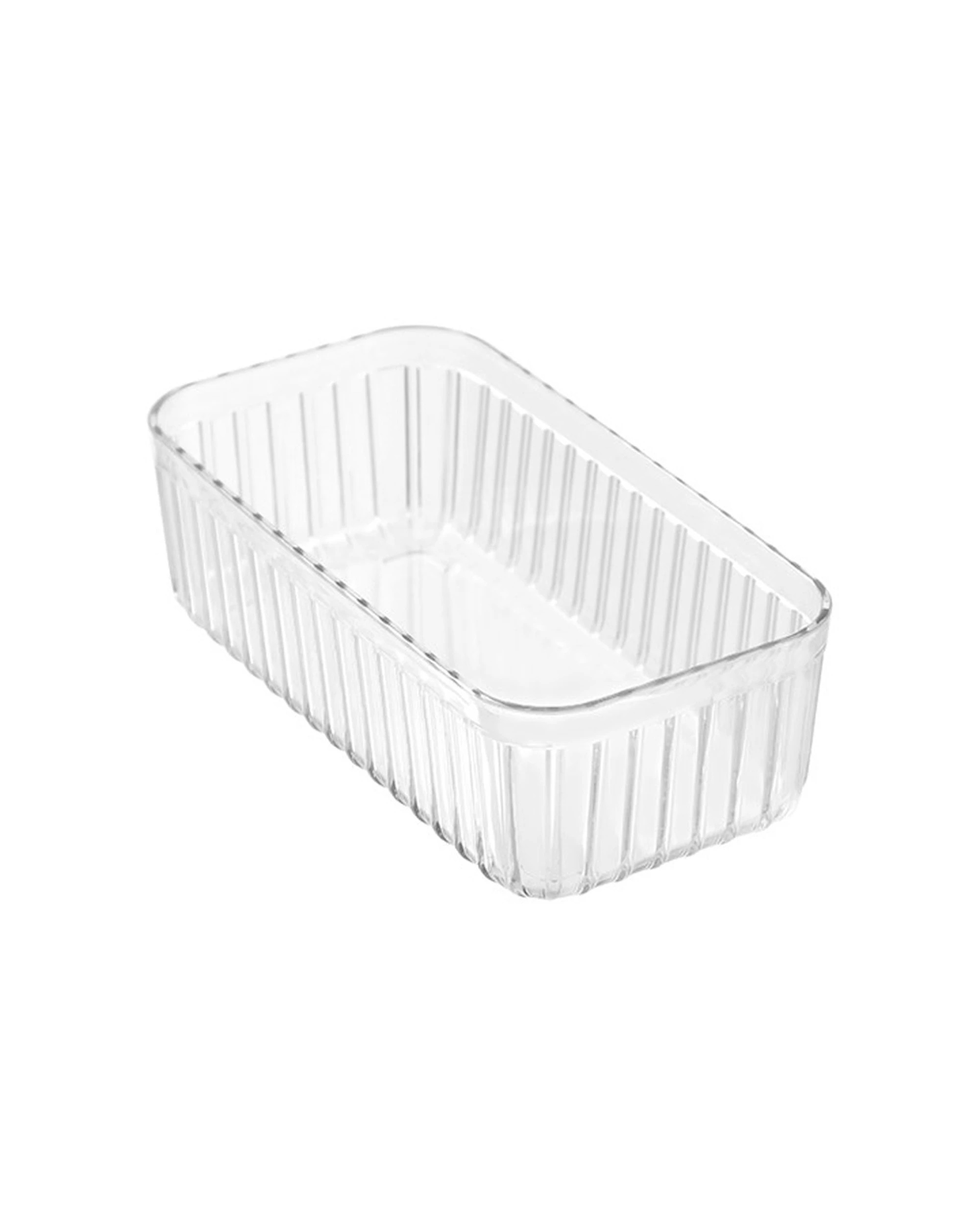 4 Boxsweden 18PK Crystal Ribbed Tray Home Organiser Storage Container - Clear, 4 of 4