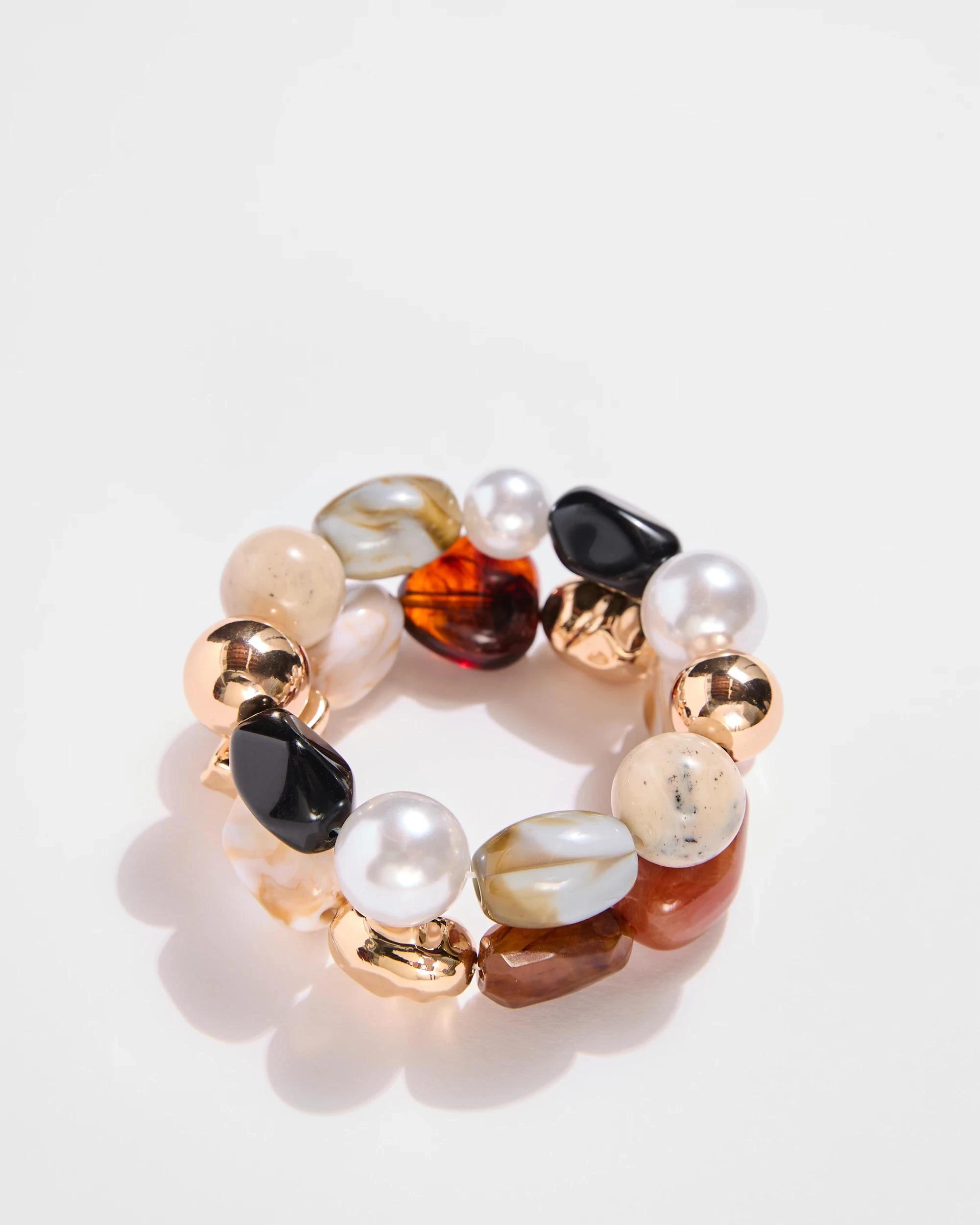 2 Target 2 Pack Chunky Beaded Stretch Bracelet MULTI, 2 of 2