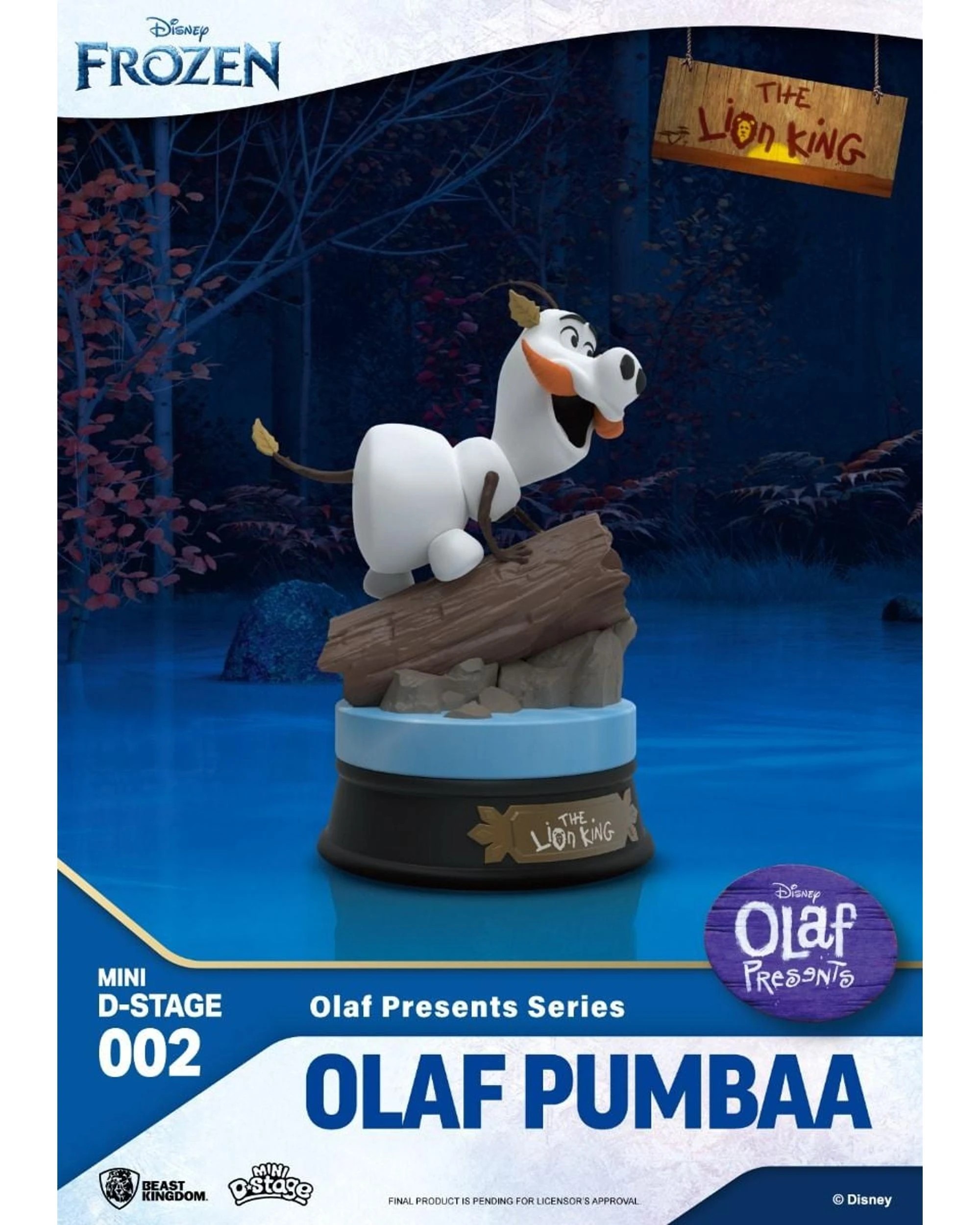 3 Beast Kingdom Mini D Stage Disney Olaf Presents Series Olaf Pumbaa Figure, 3 of 6