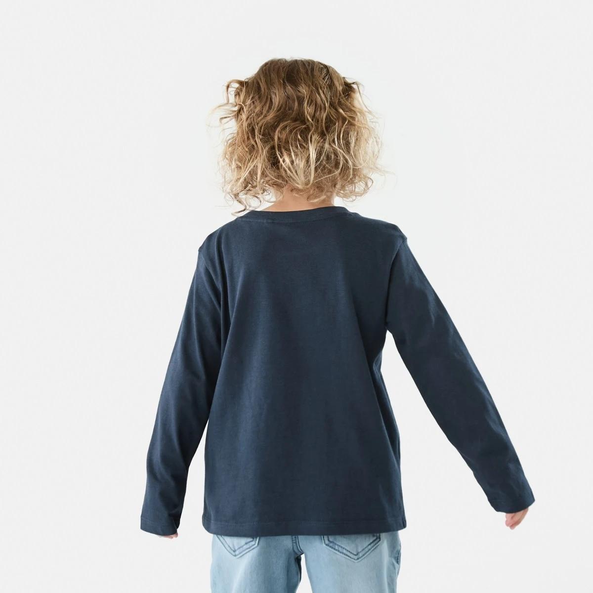 2 Long Sleeve Plain T-shirt Dress Navy, 2 of 8