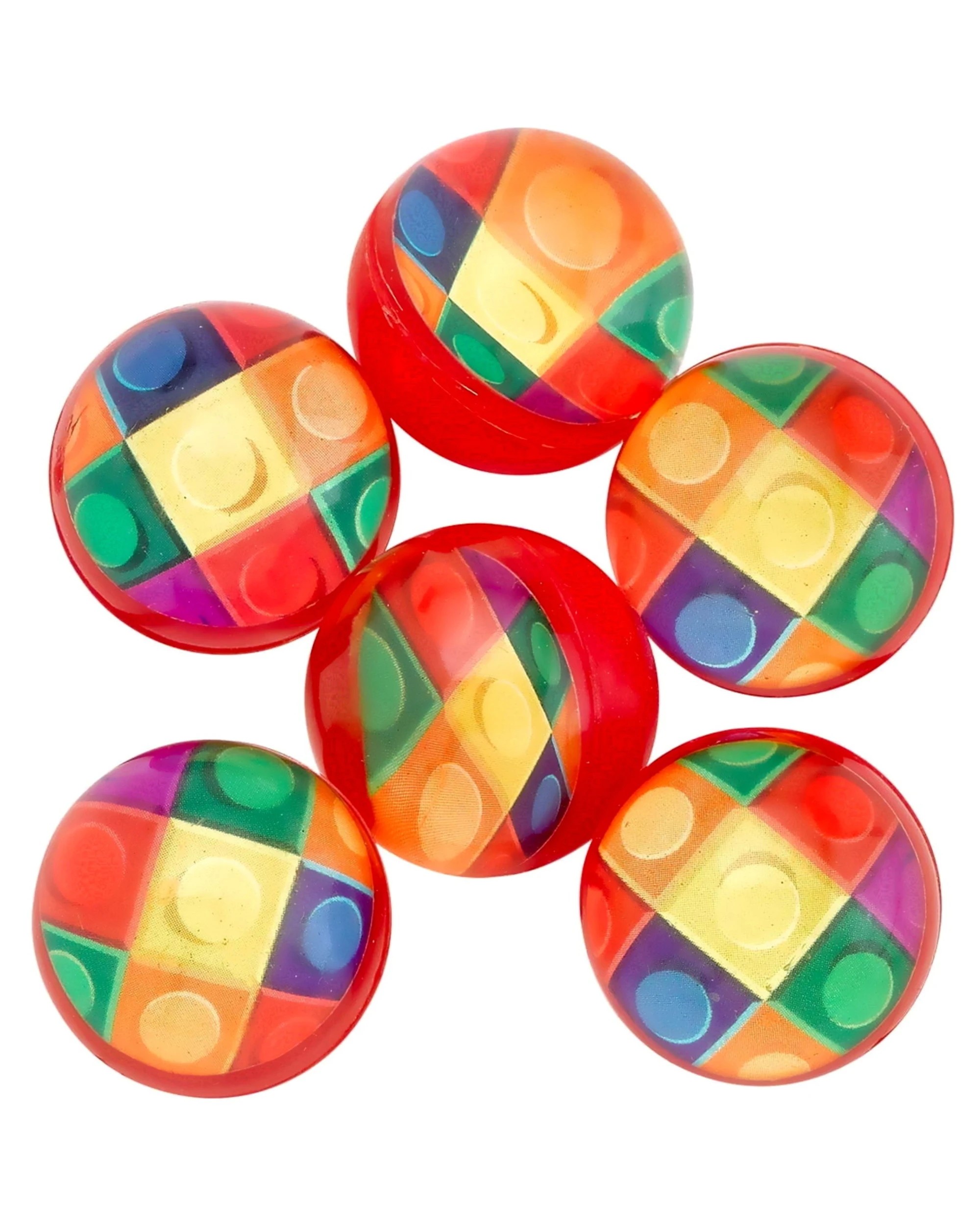 1 Partyrama Block Mania Bounce Balls Pack of 12, 1 of 3